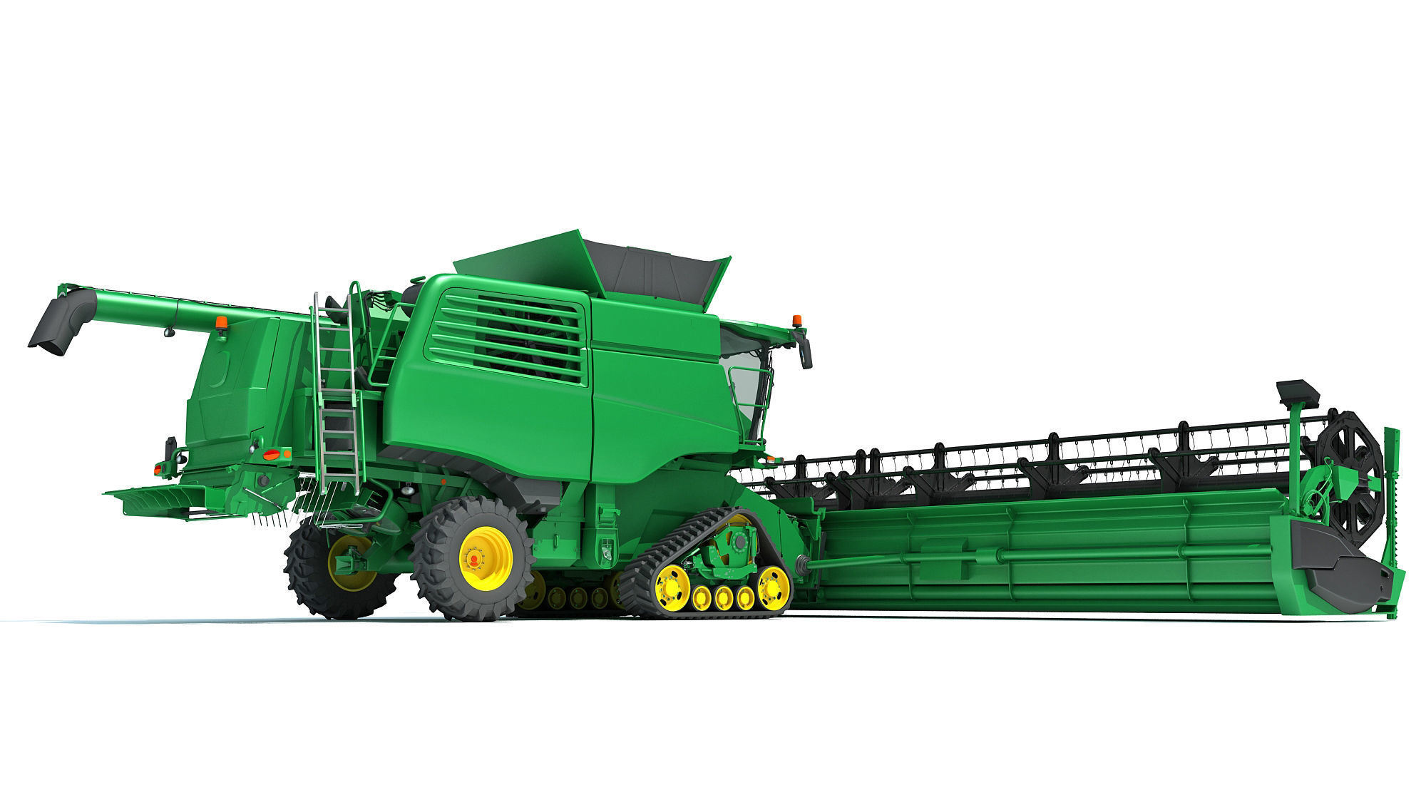 Green Combine Harvester 3D model_6