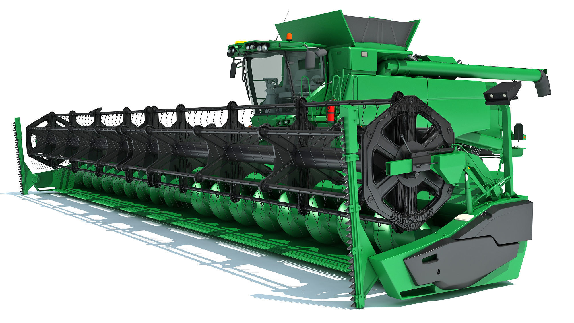 Green Combine Harvester 3D model_13