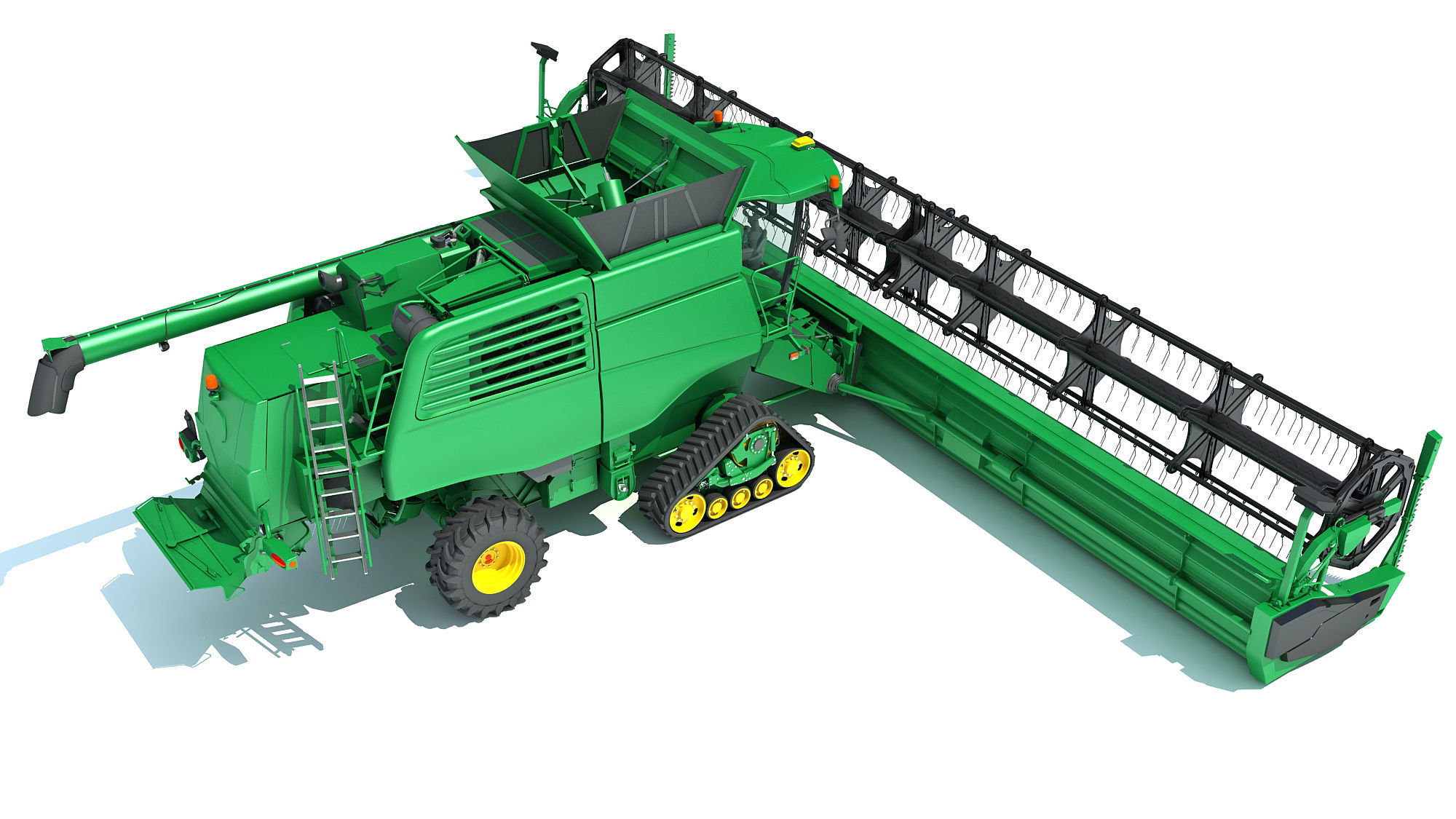 Green Combine Harvester 3D model_7