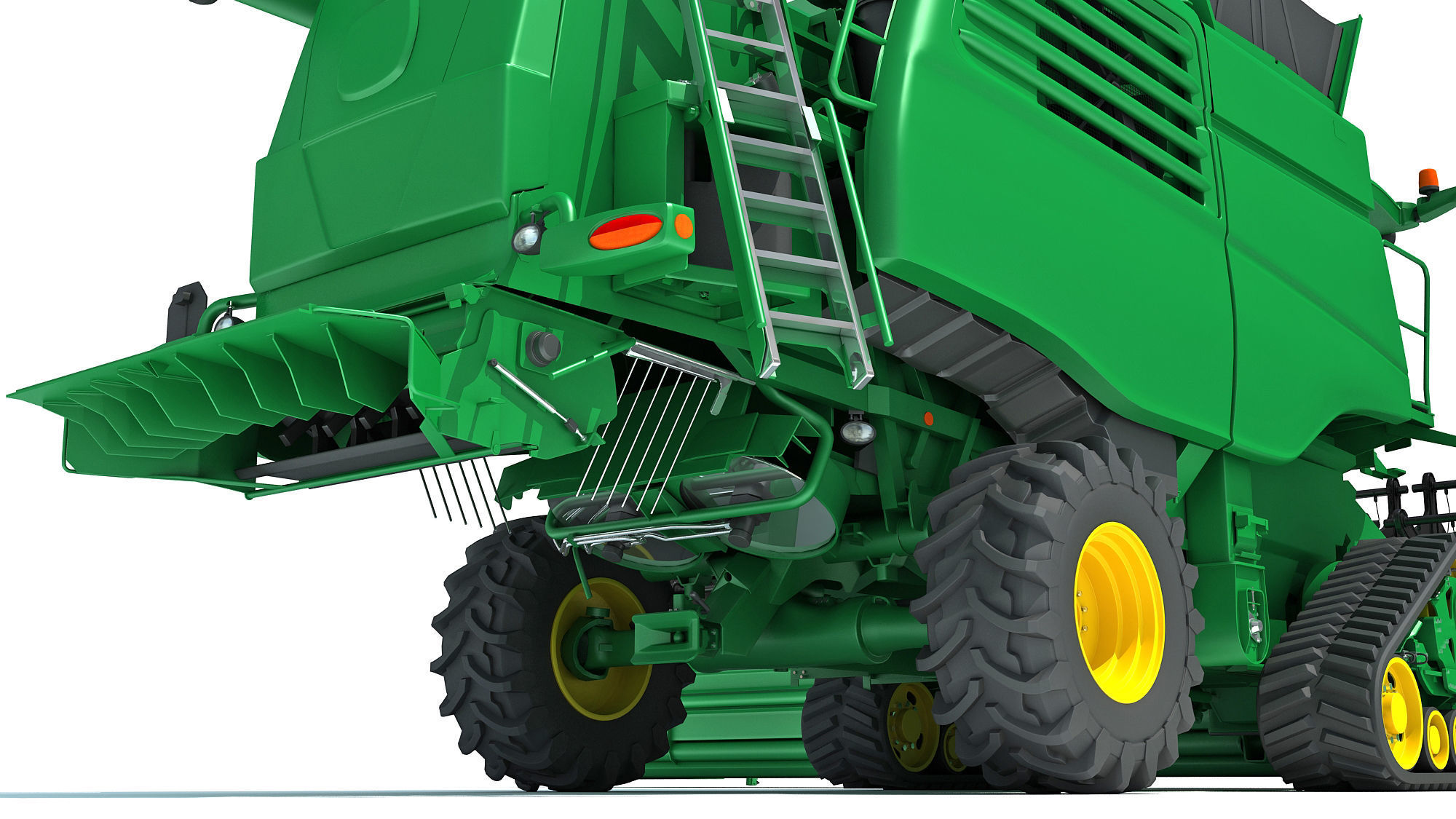 Green Combine Harvester 3D model_15