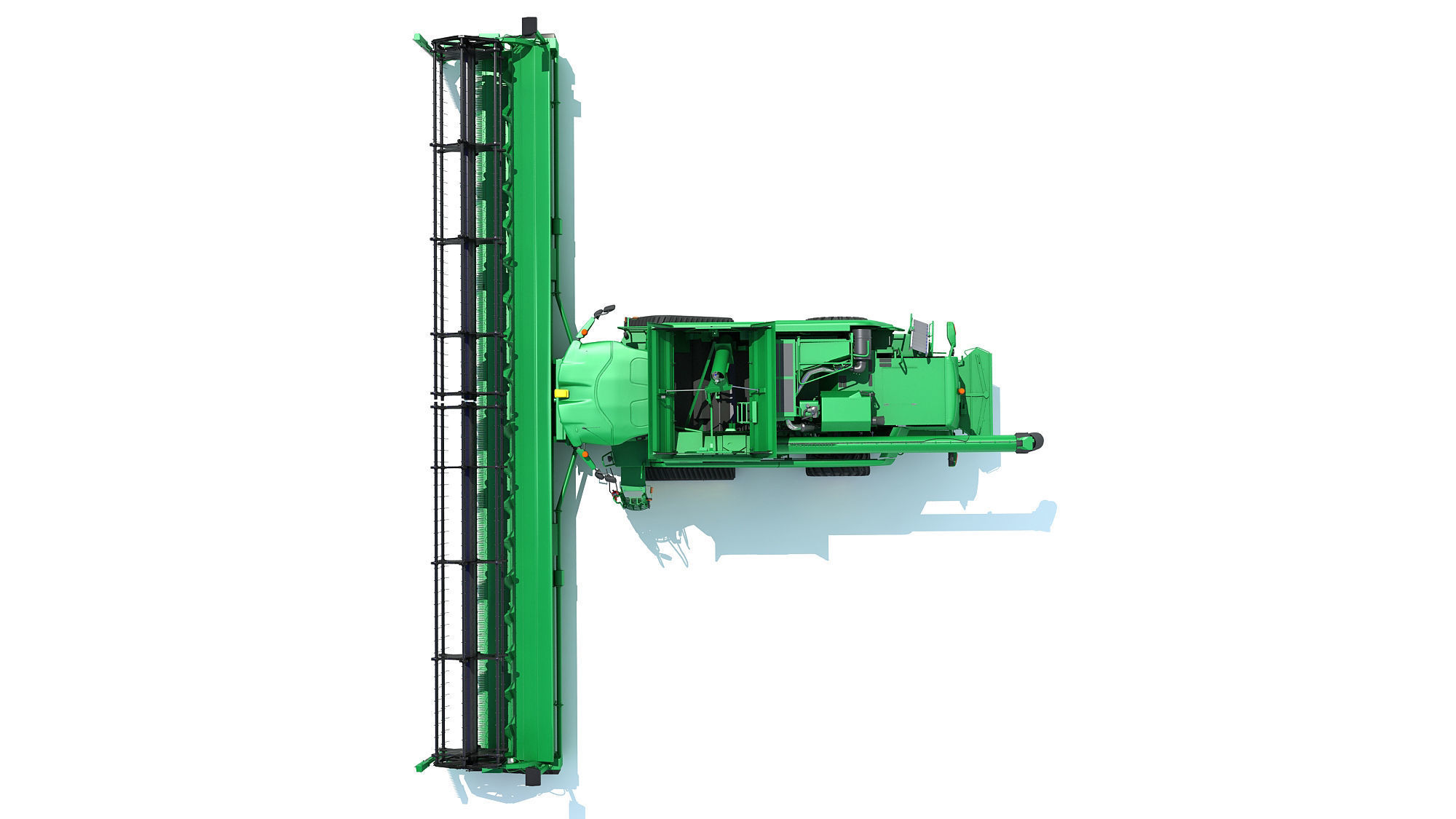 Green Combine Harvester 3D model_12