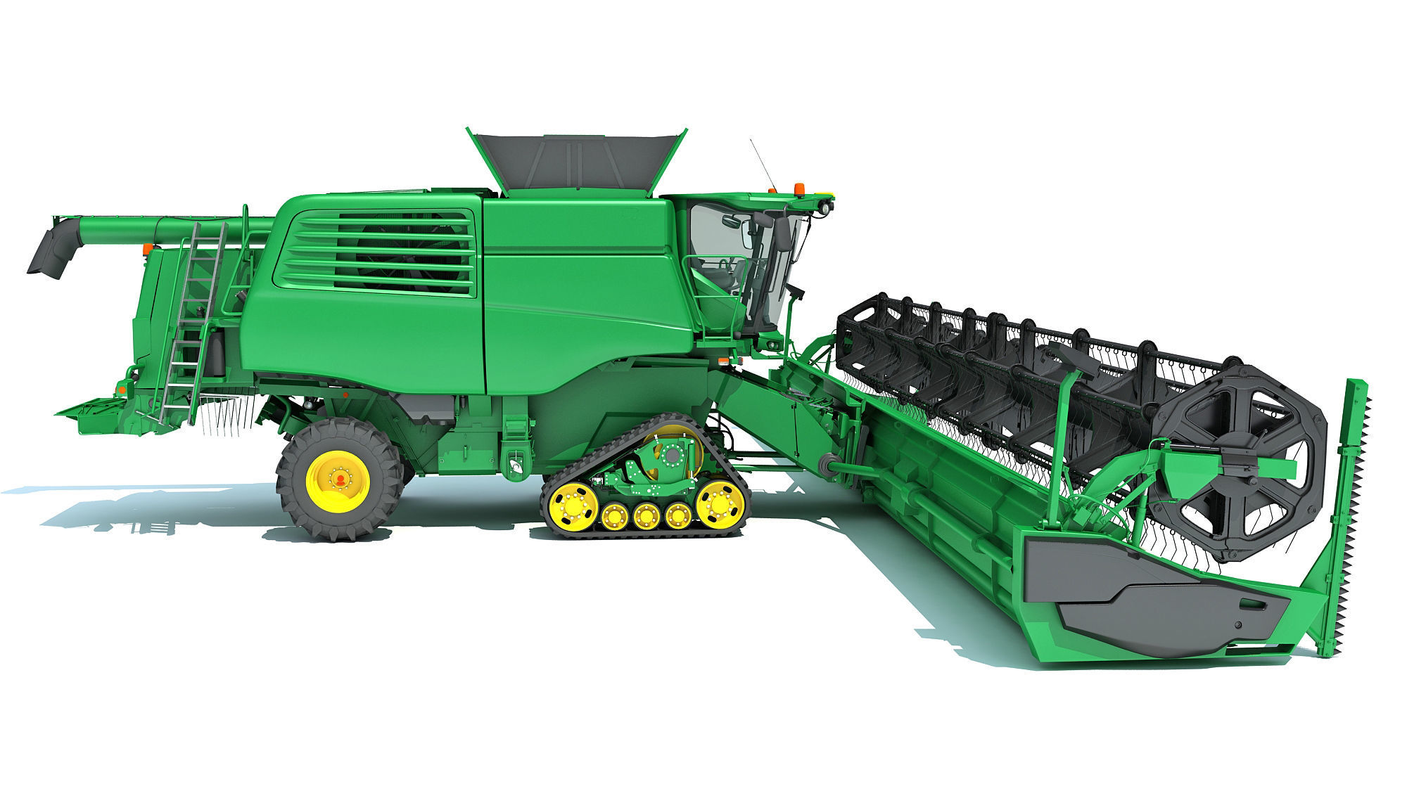 Green Combine Harvester 3D model_8