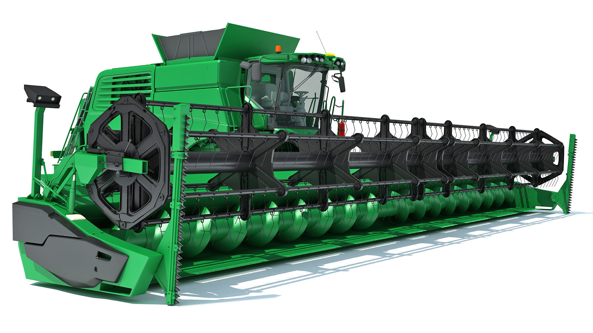 Green Combine Harvester 3D model_9