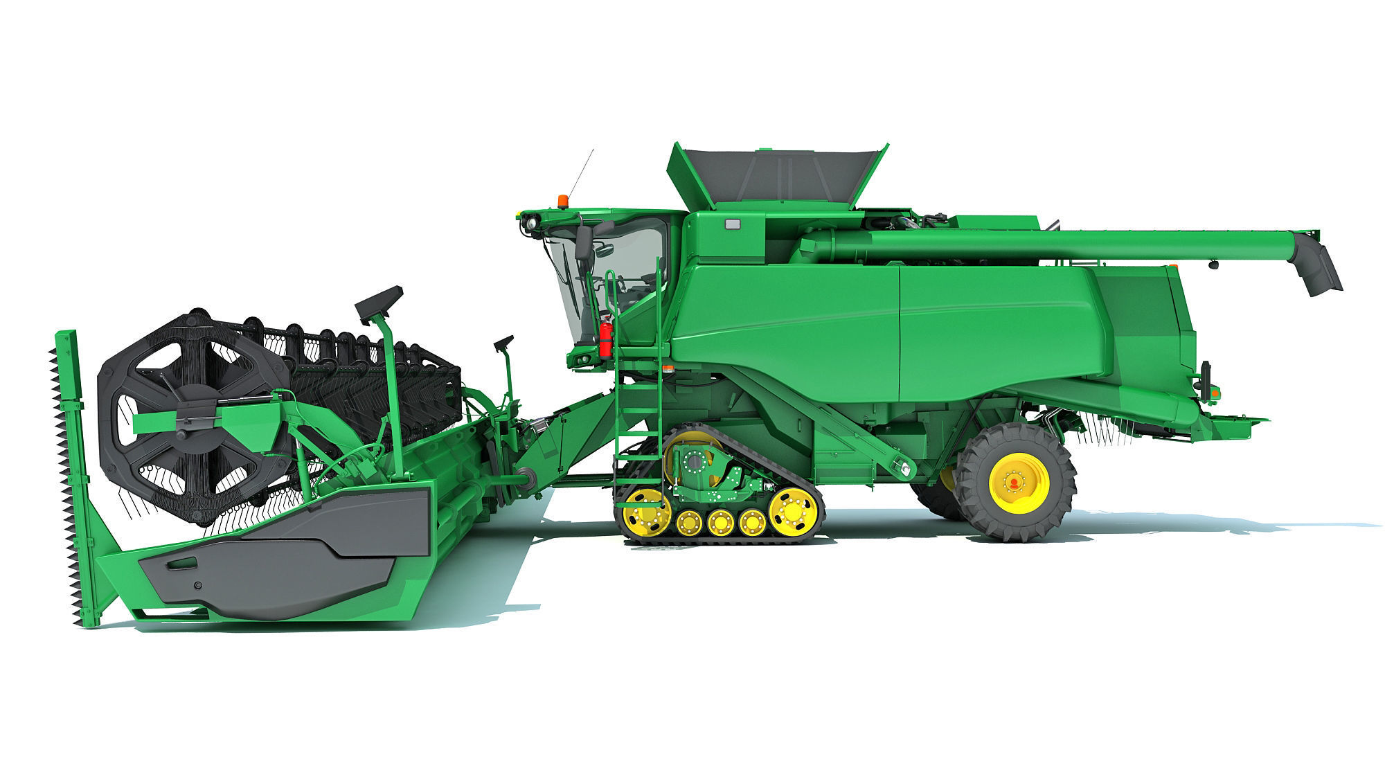 Green Combine Harvester 3D model_1