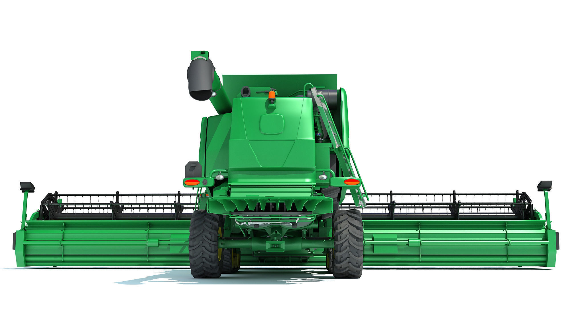 Green Combine Harvester 3D model_5
