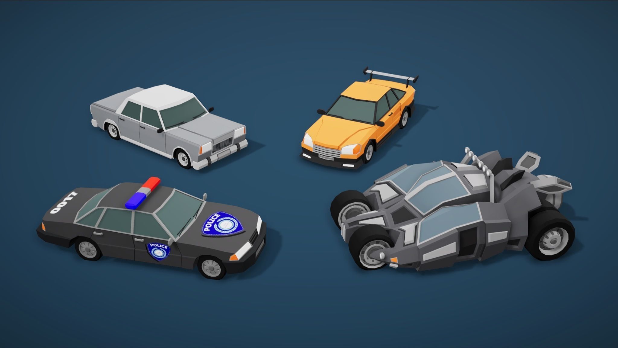 Cartoon Vehicles Pack 3  Low Poly Cars 20 Cars Low-poly 3D model_2