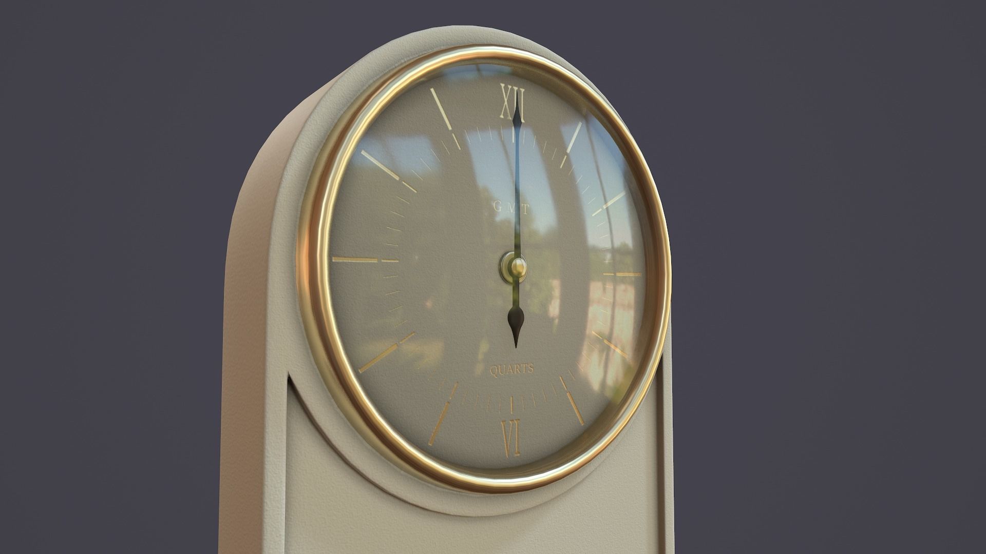 Animated Mantle Clock 3D model_7