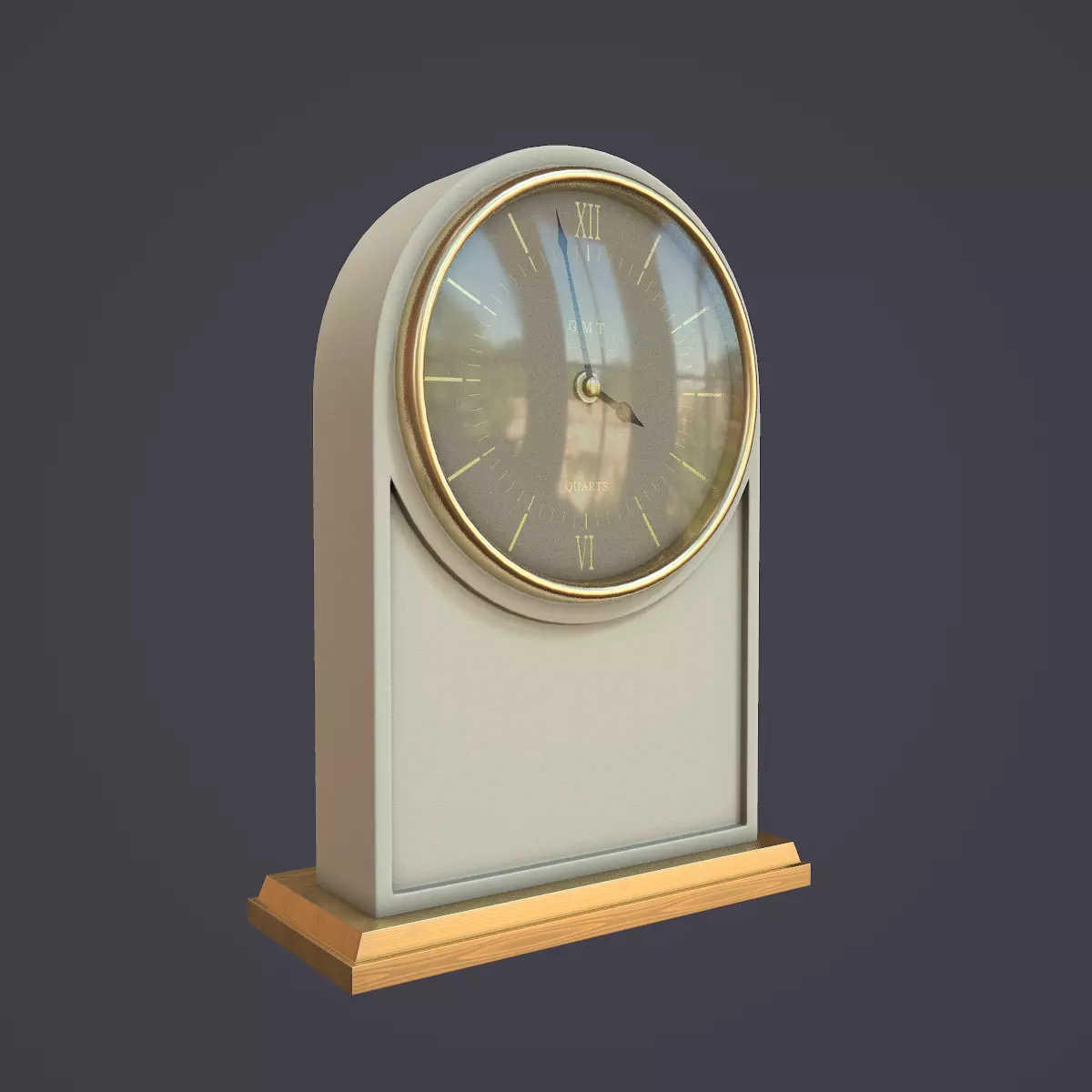 Animated Mantle Clock 3D model_0