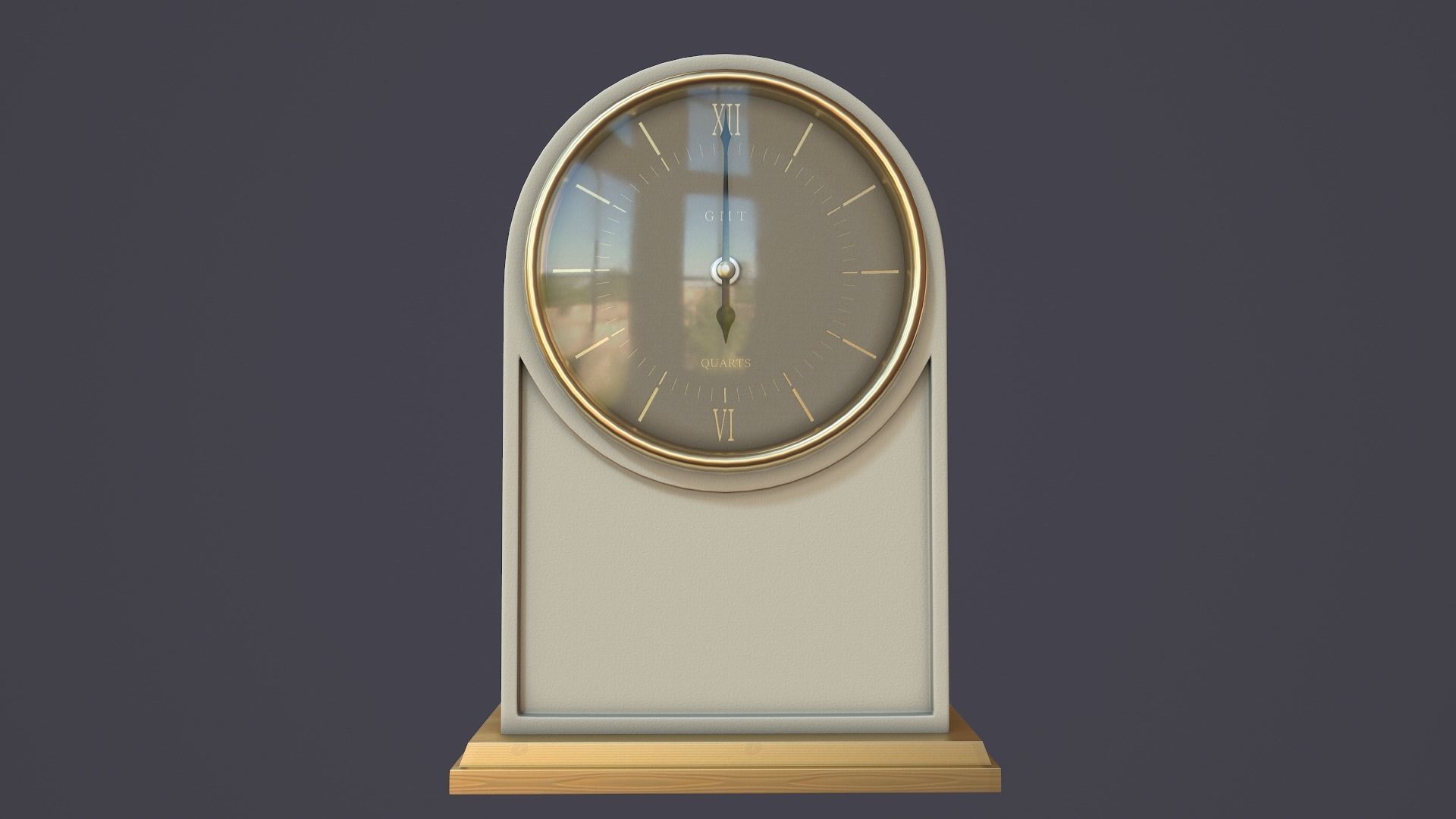 Animated Mantle Clock 3D model_2