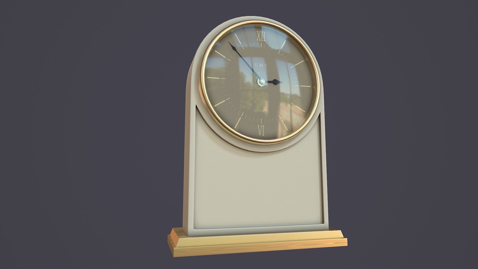 Animated Mantle Clock 3D model_4