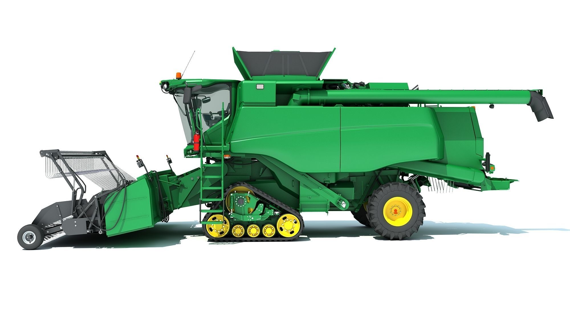 Green Combine Harvester 3D model_1