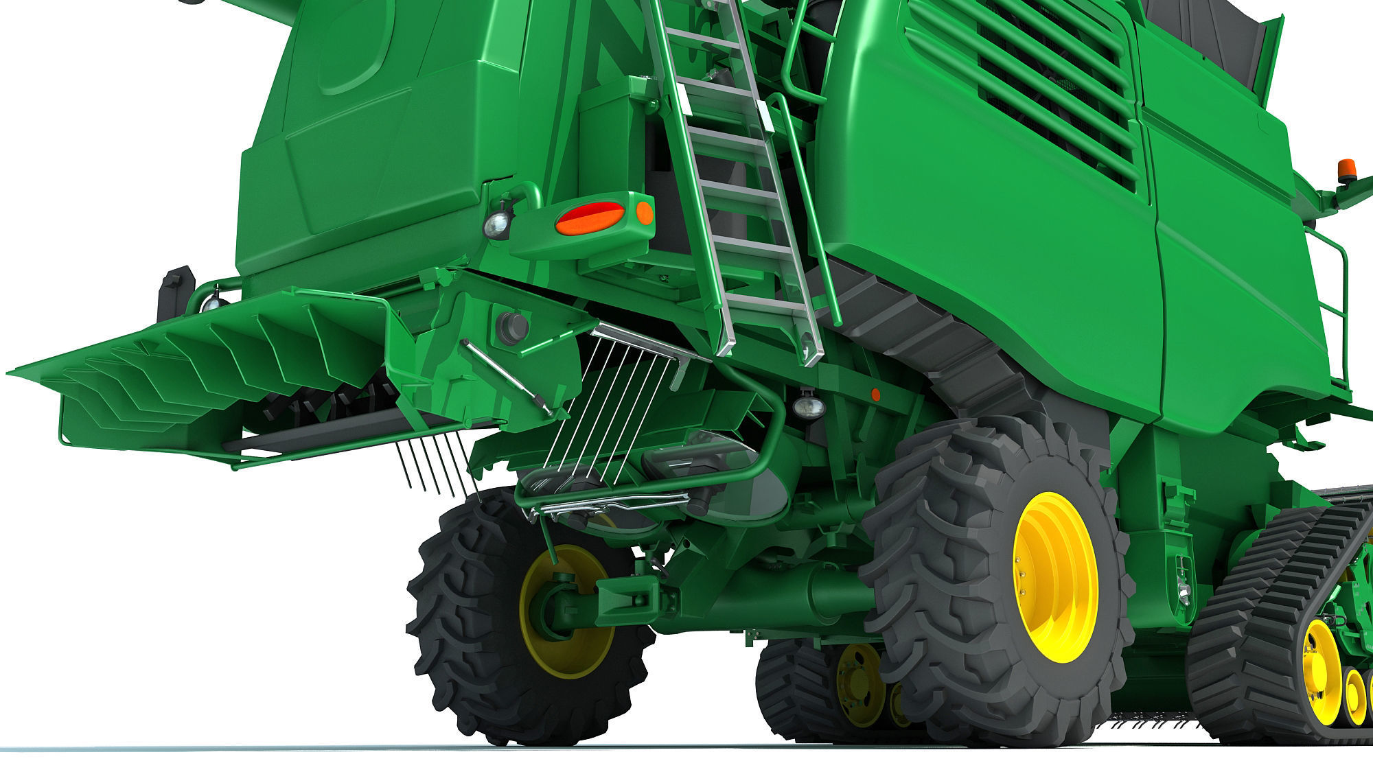 Green Combine Harvester 3D model_14