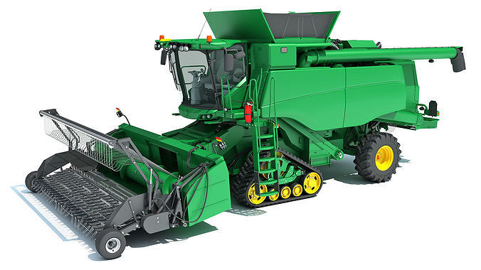Green Combine Harvester 3D model