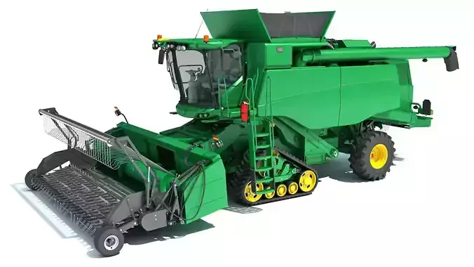 Green Combine Harvester 3D model