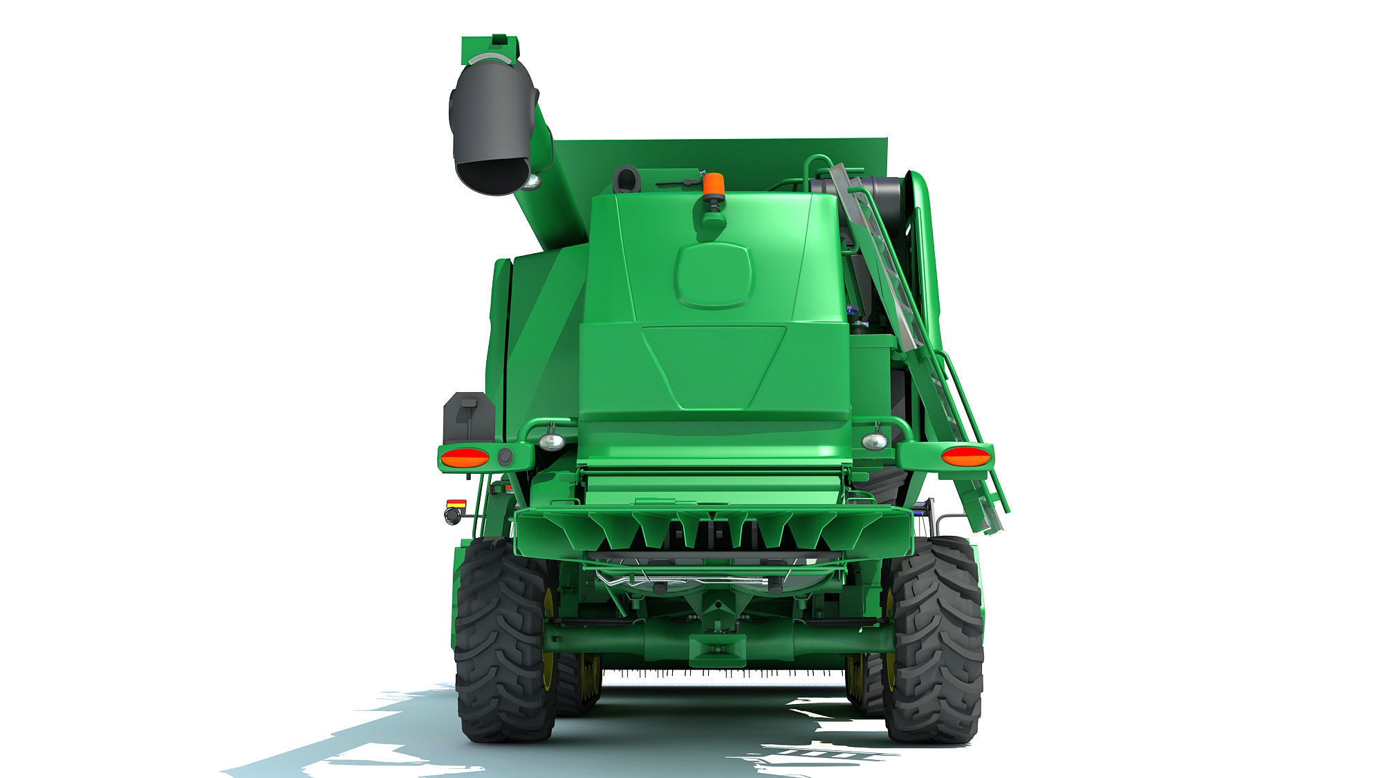 Green Combine Harvester 3D model_5