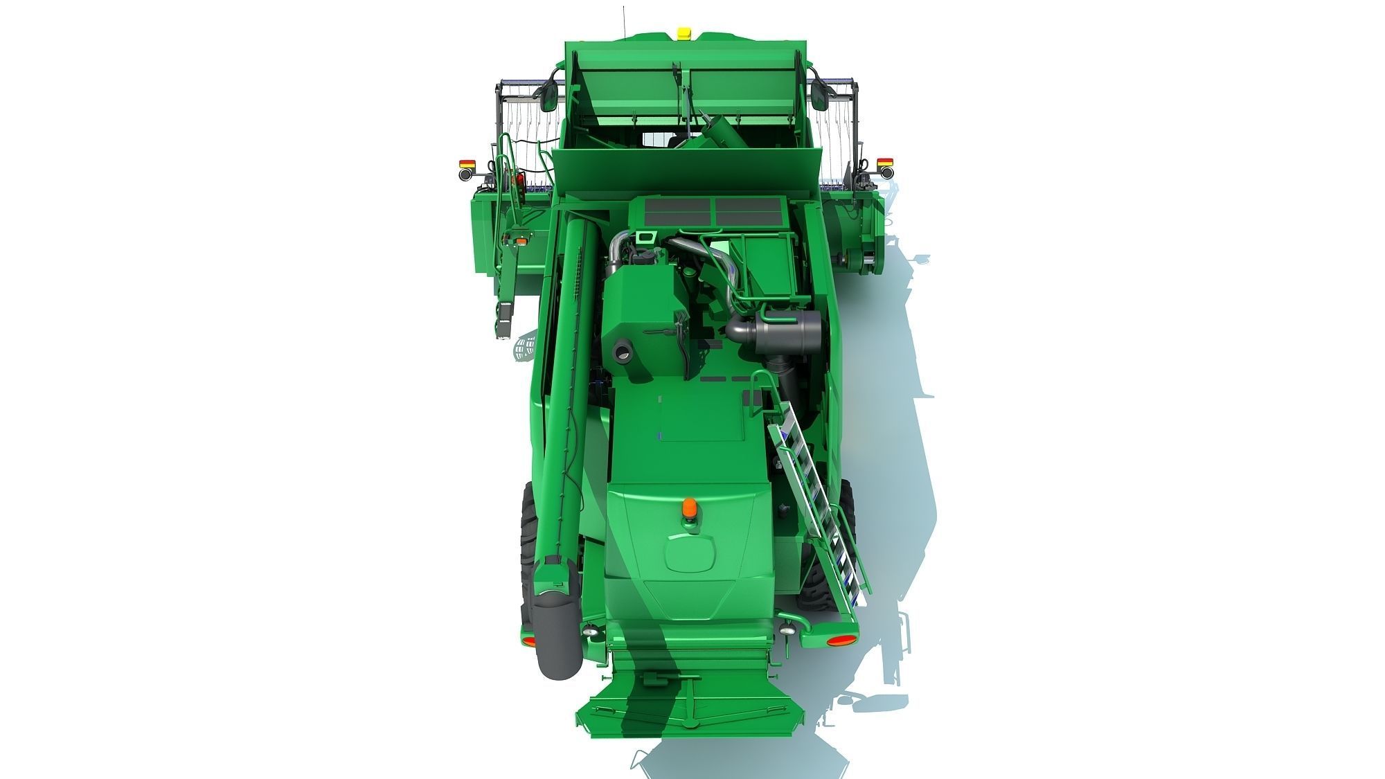 Green Combine Harvester 3D model_4