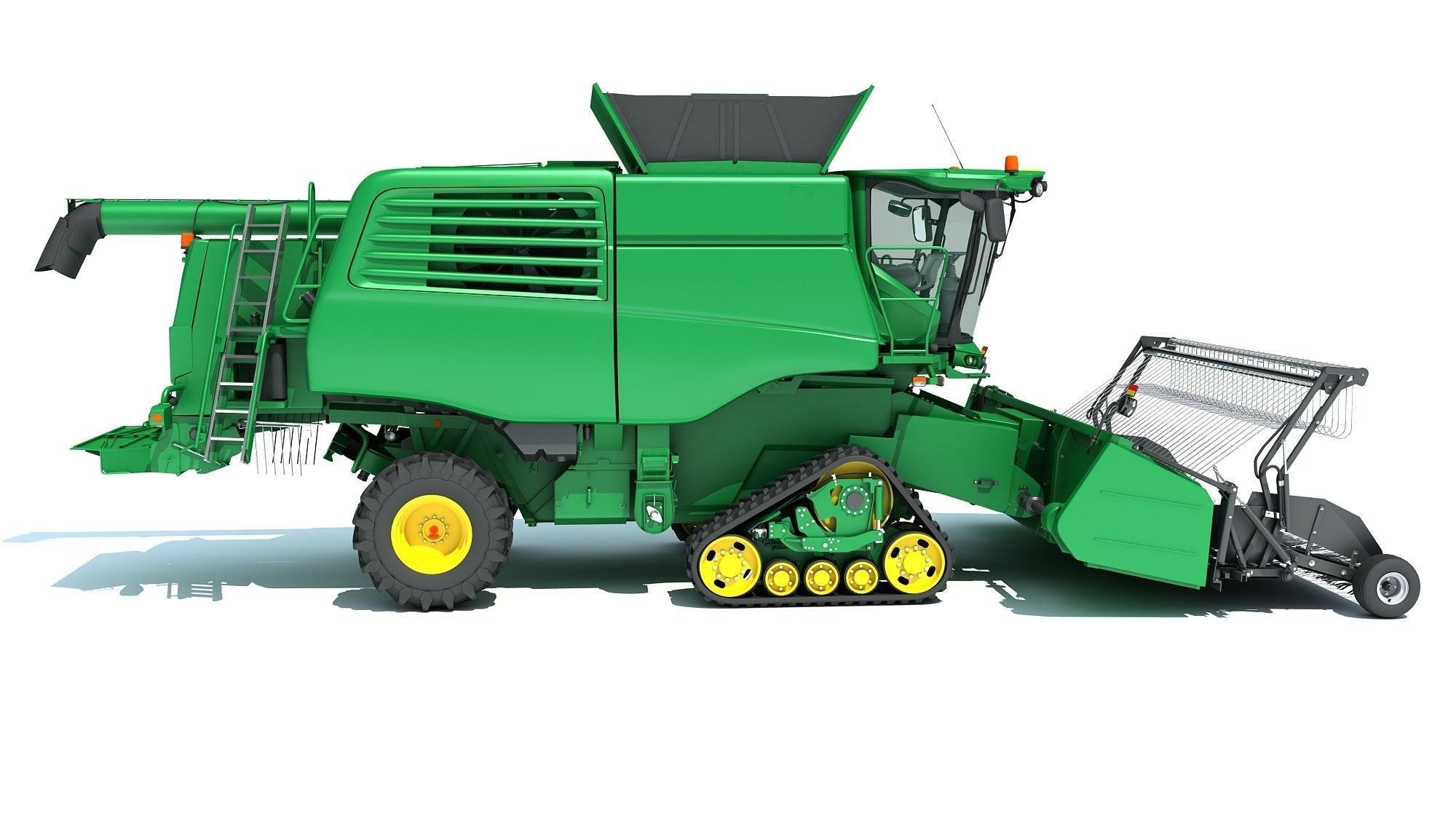 Green Combine Harvester 3D model_8