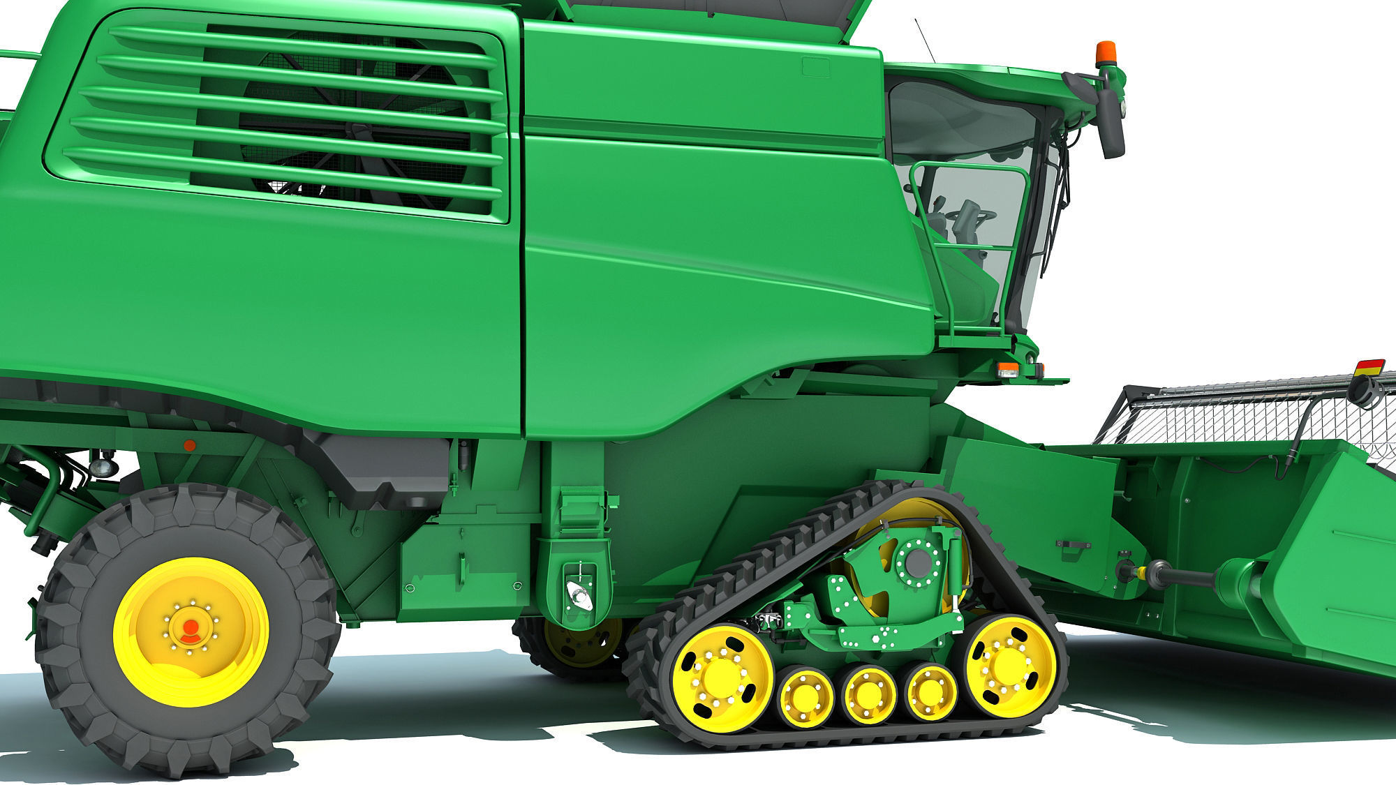 Green Combine Harvester 3D model_16