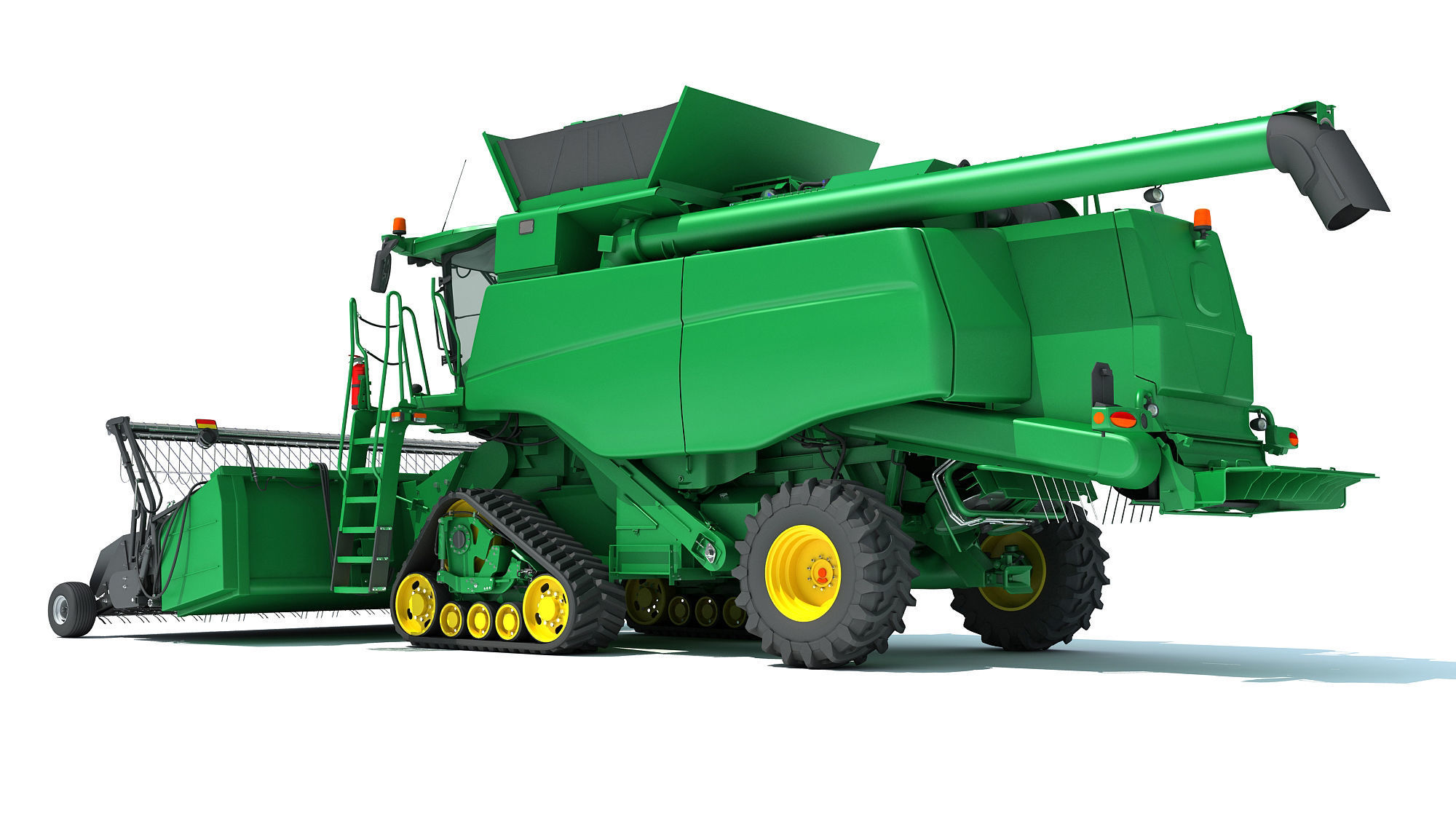 Green Combine Harvester 3D model_2