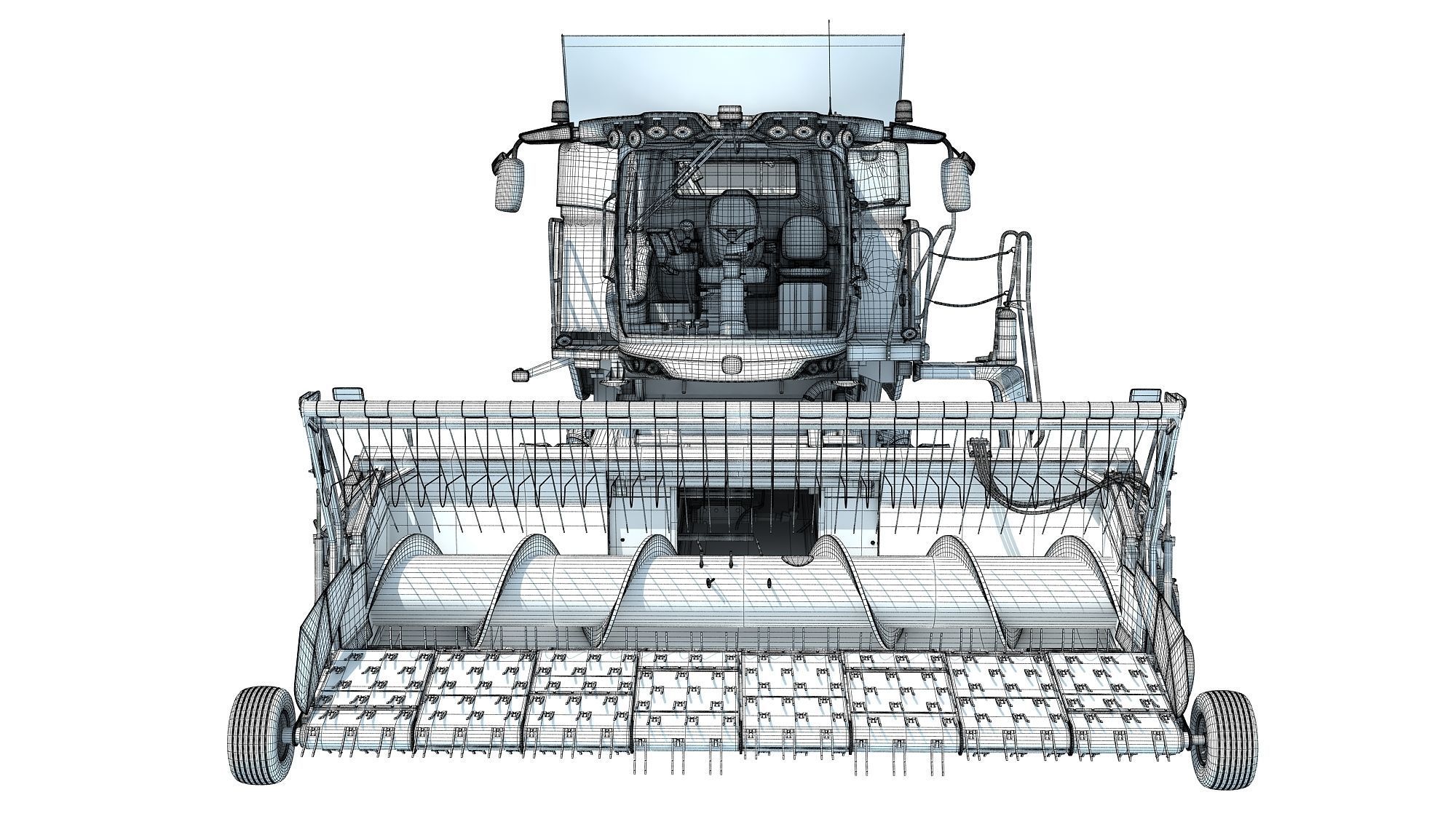 Green Combine Harvester 3D model_21