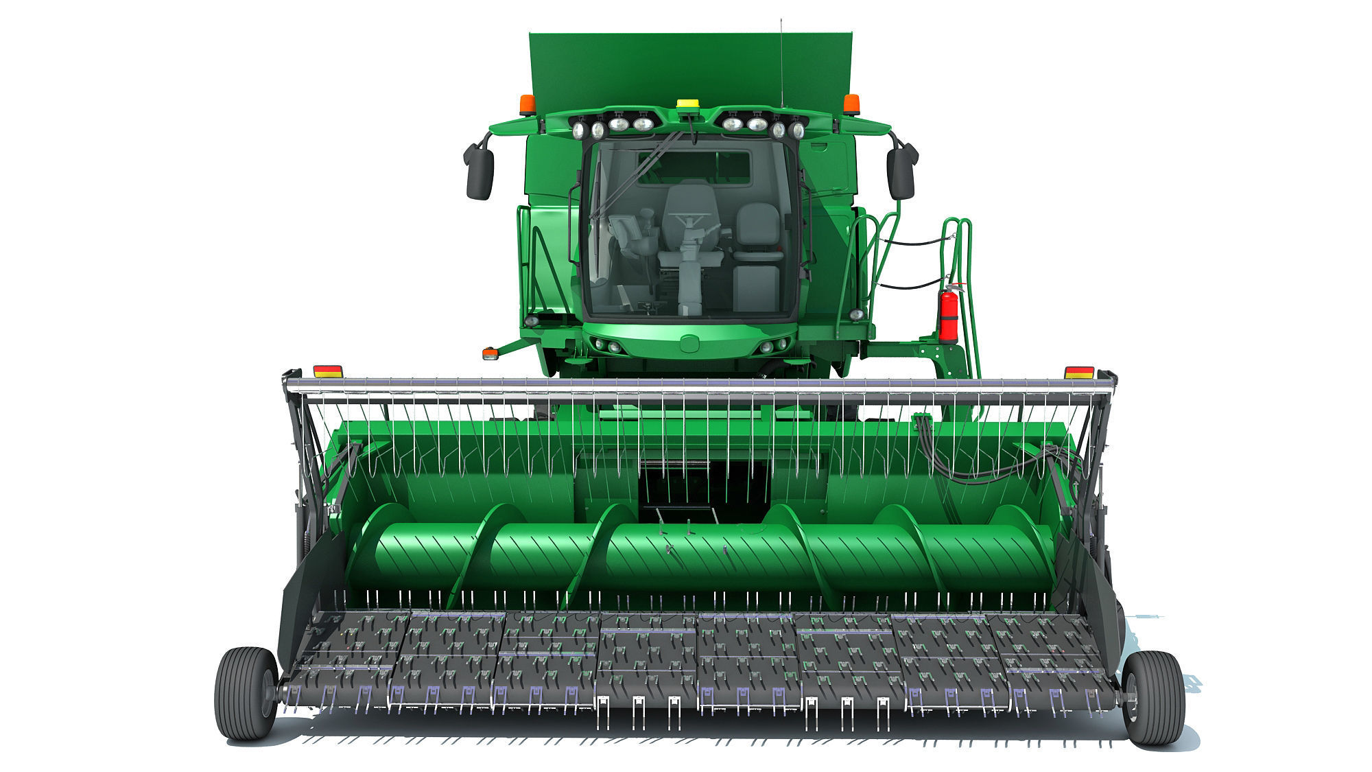 Green Combine Harvester 3D model_11