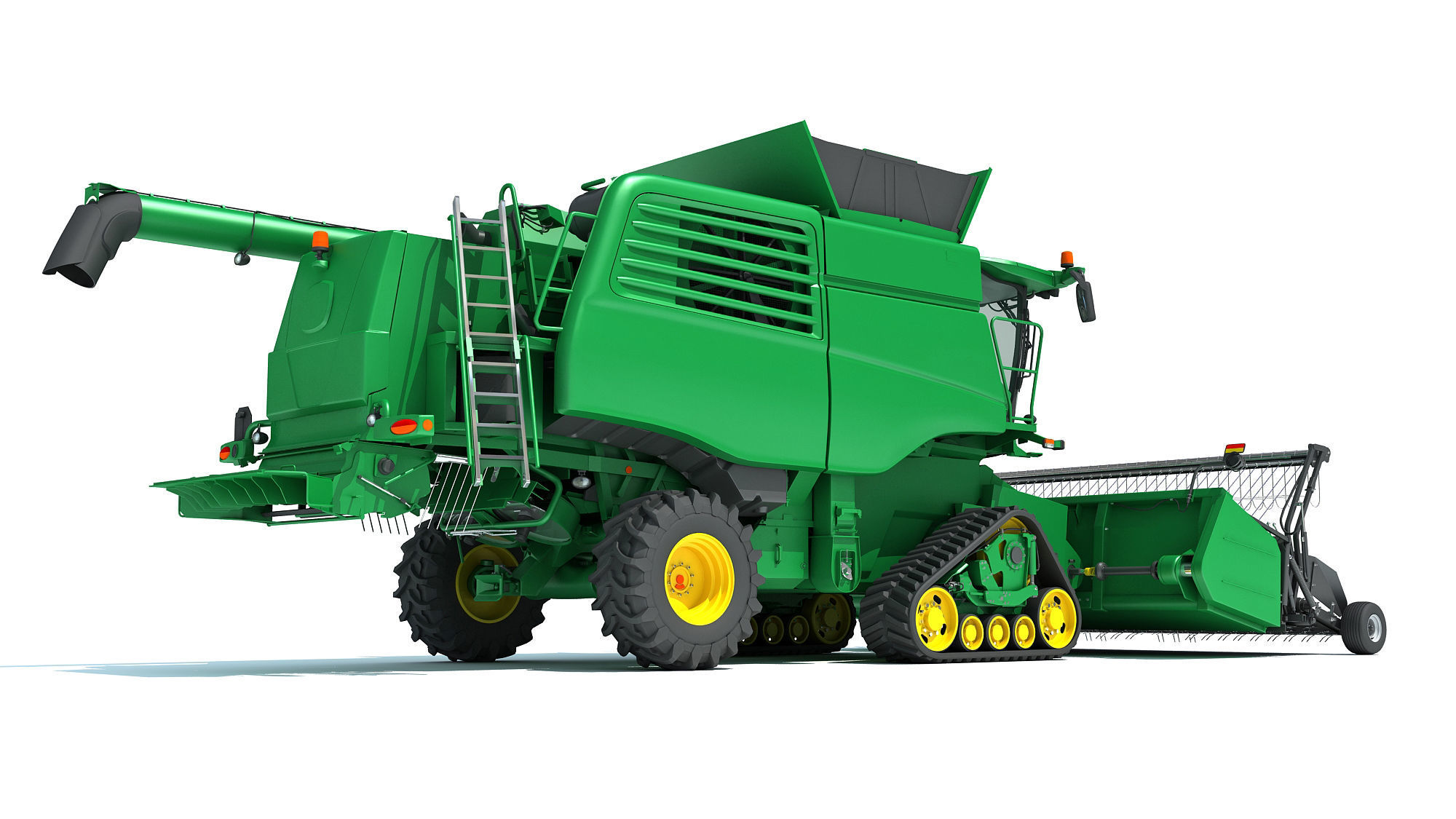 Green Combine Harvester 3D model_6