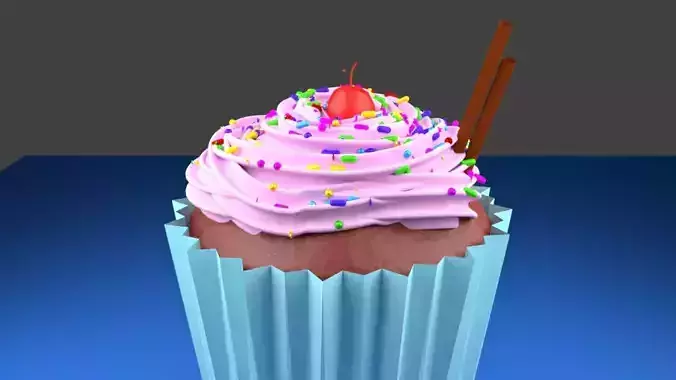 Cupcake with icing and sprinkles