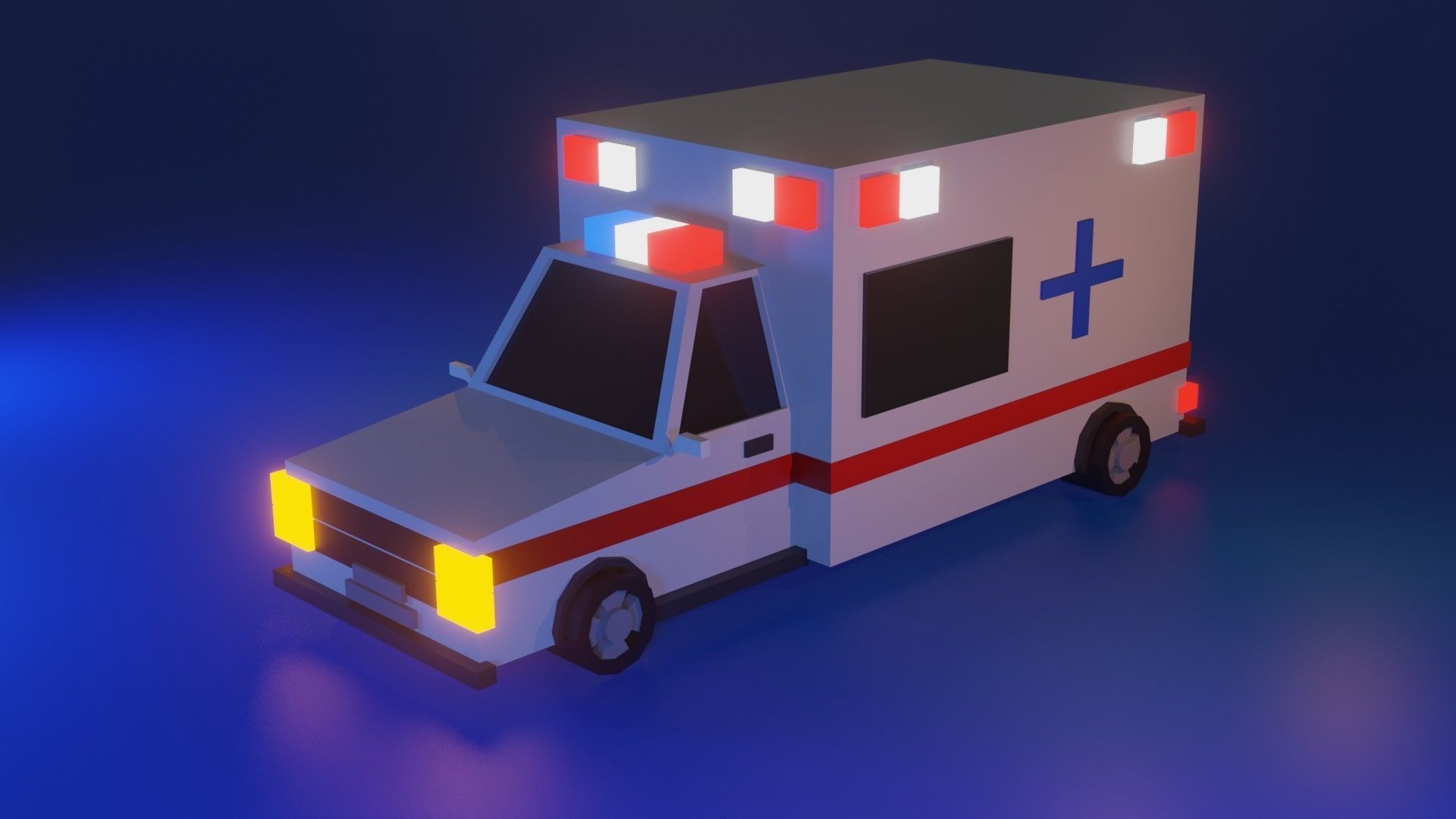 Low Poly Car Pack Low-poly 3D model_6