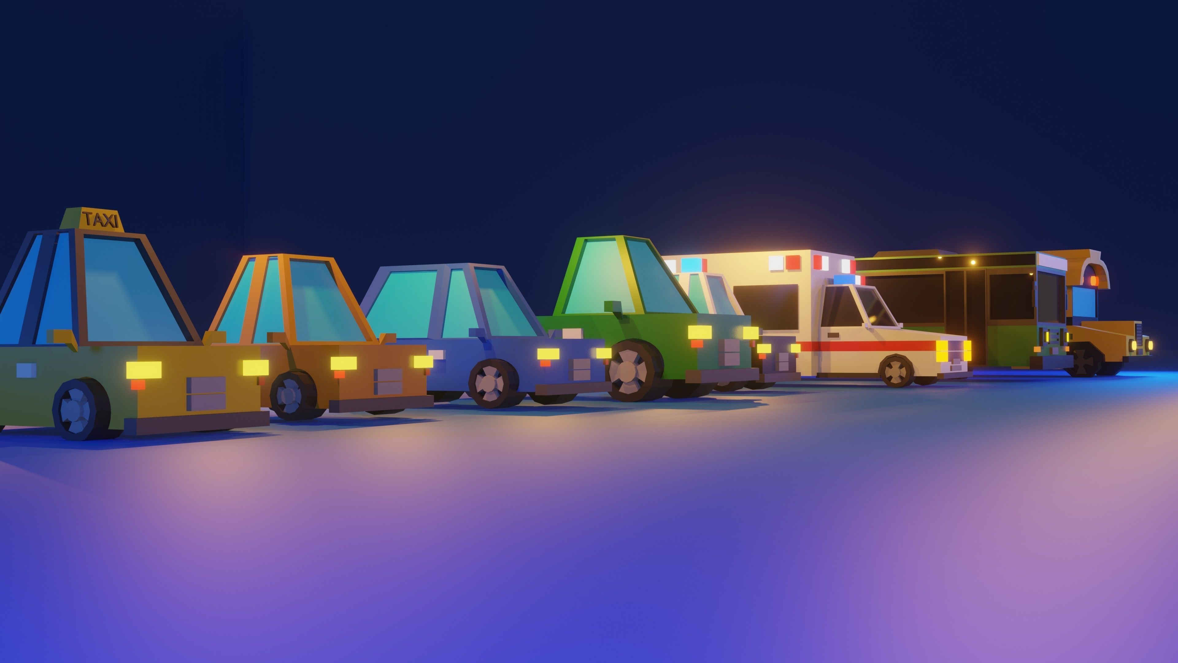 Low Poly Car Pack Low-poly 3D model_12