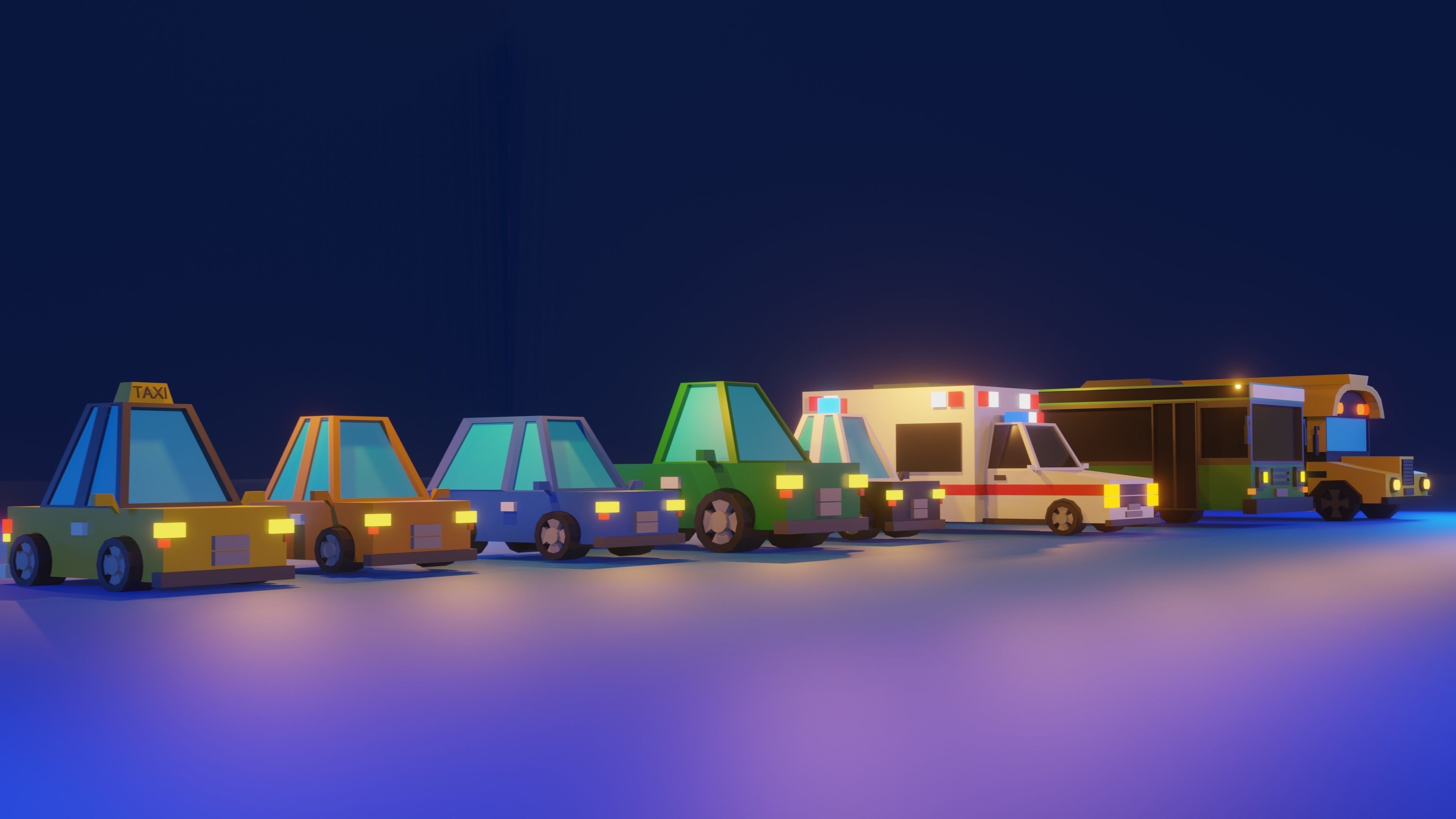 Low Poly Car Pack Low-poly 3D model_1