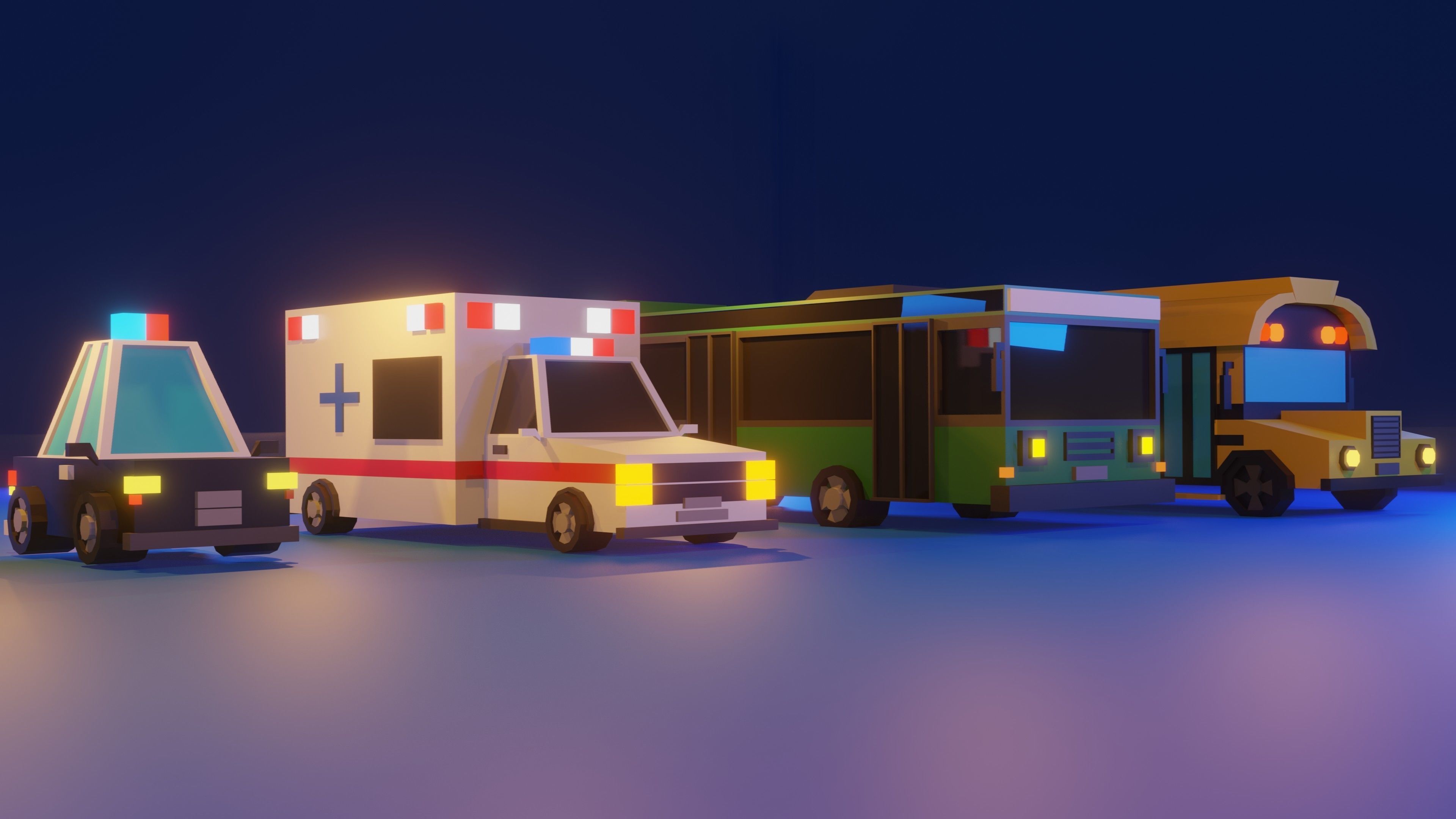 Low Poly Car Pack Low-poly 3D model_2