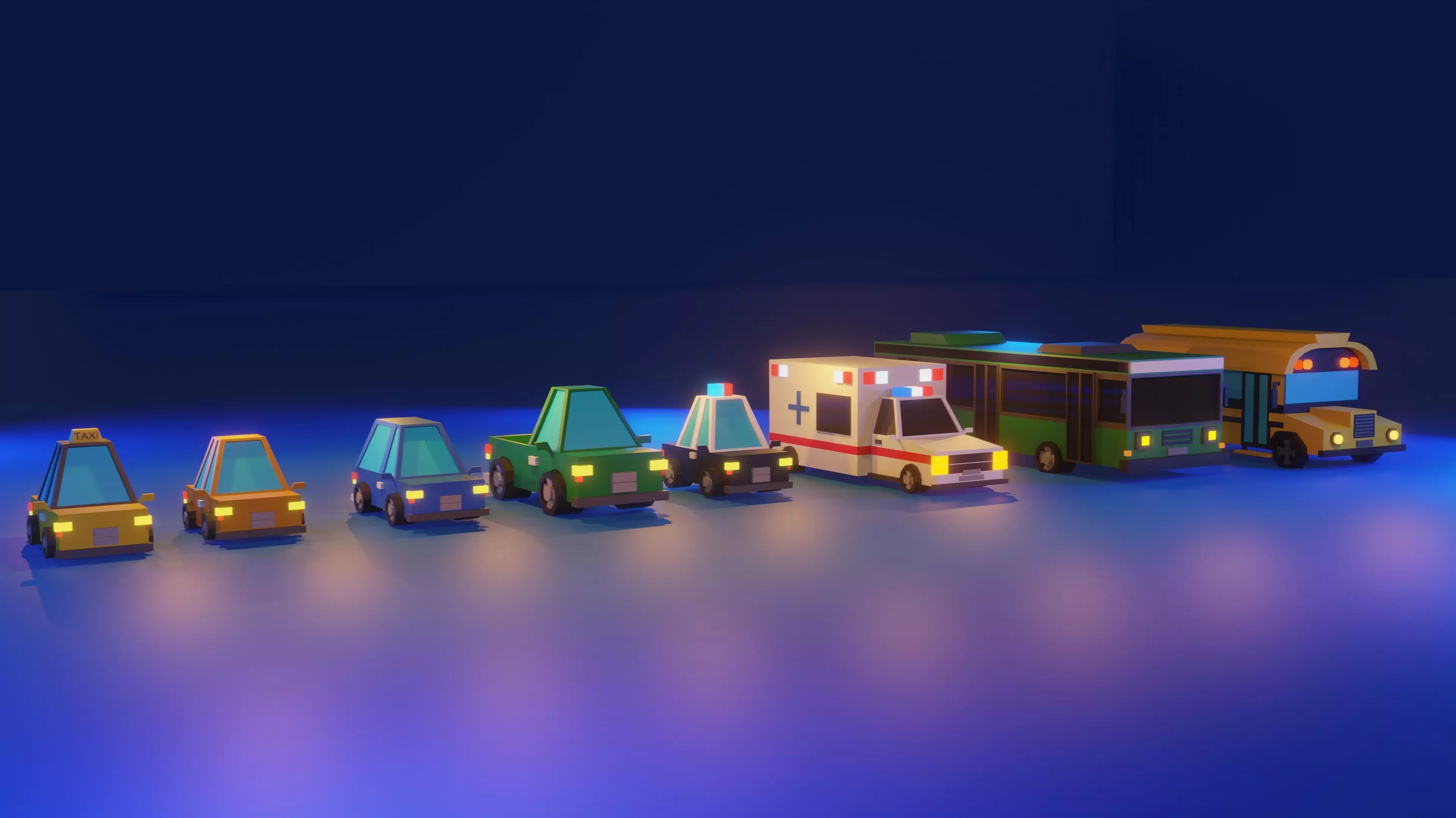 Low Poly Car Pack Low-poly 3D model_0