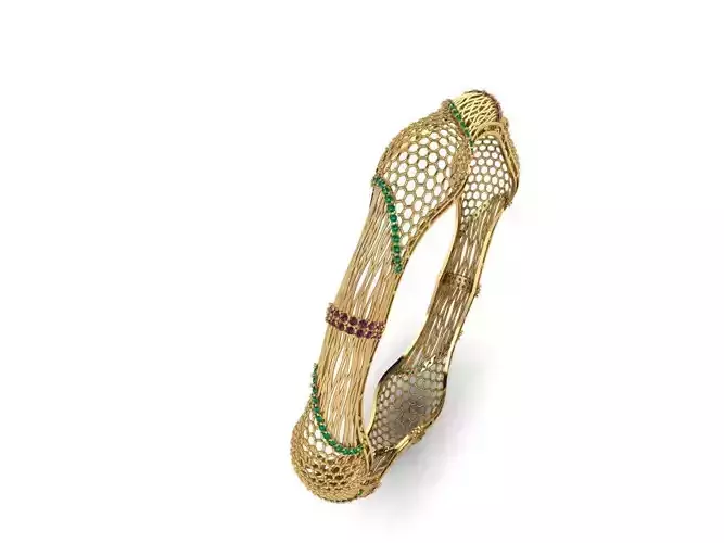 baslet 1 gold and woven bangle 3D print model