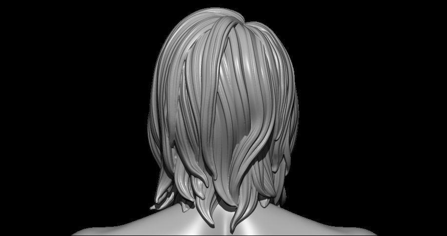 hair style 3D print model_9