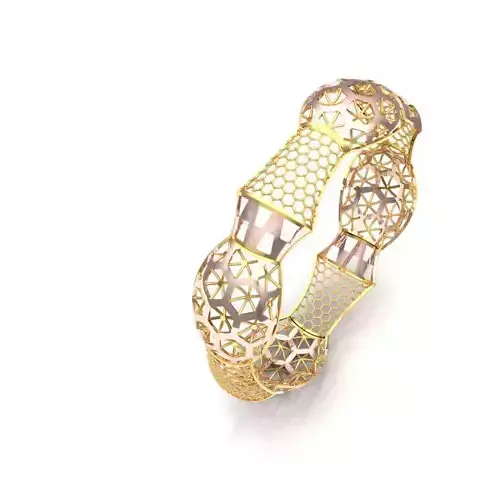 baslat 3 intricate gold plated bangle 3D print model
