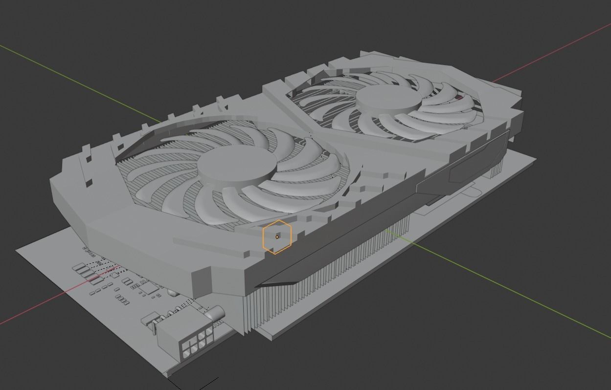 MSI gaming style graphics card 3D-model 3D model_3