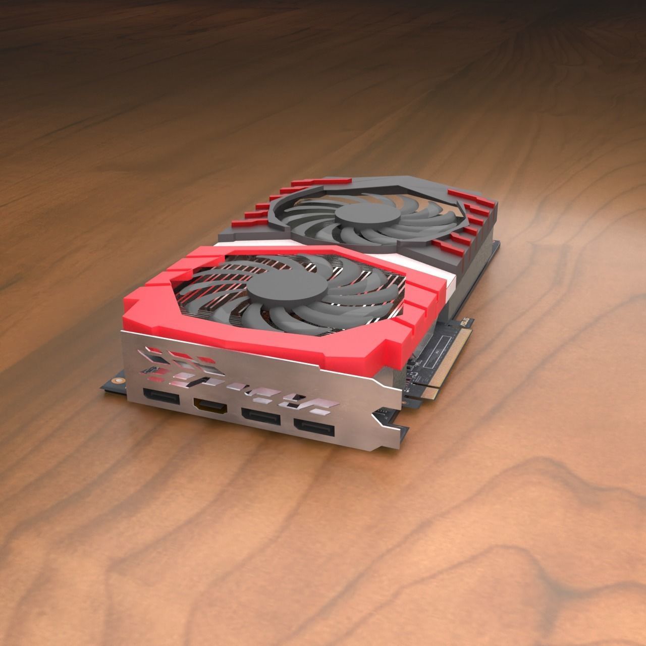 MSI gaming style graphics card 3D-model 3D model_1