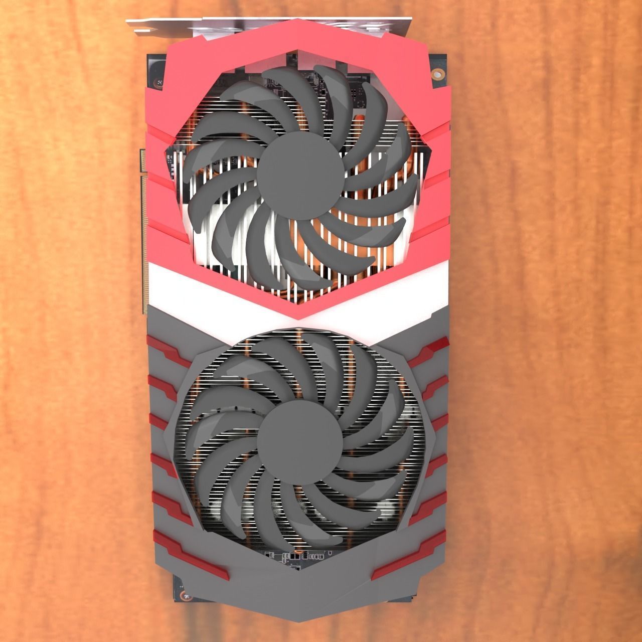 MSI gaming style graphics card 3D-model 3D model_2