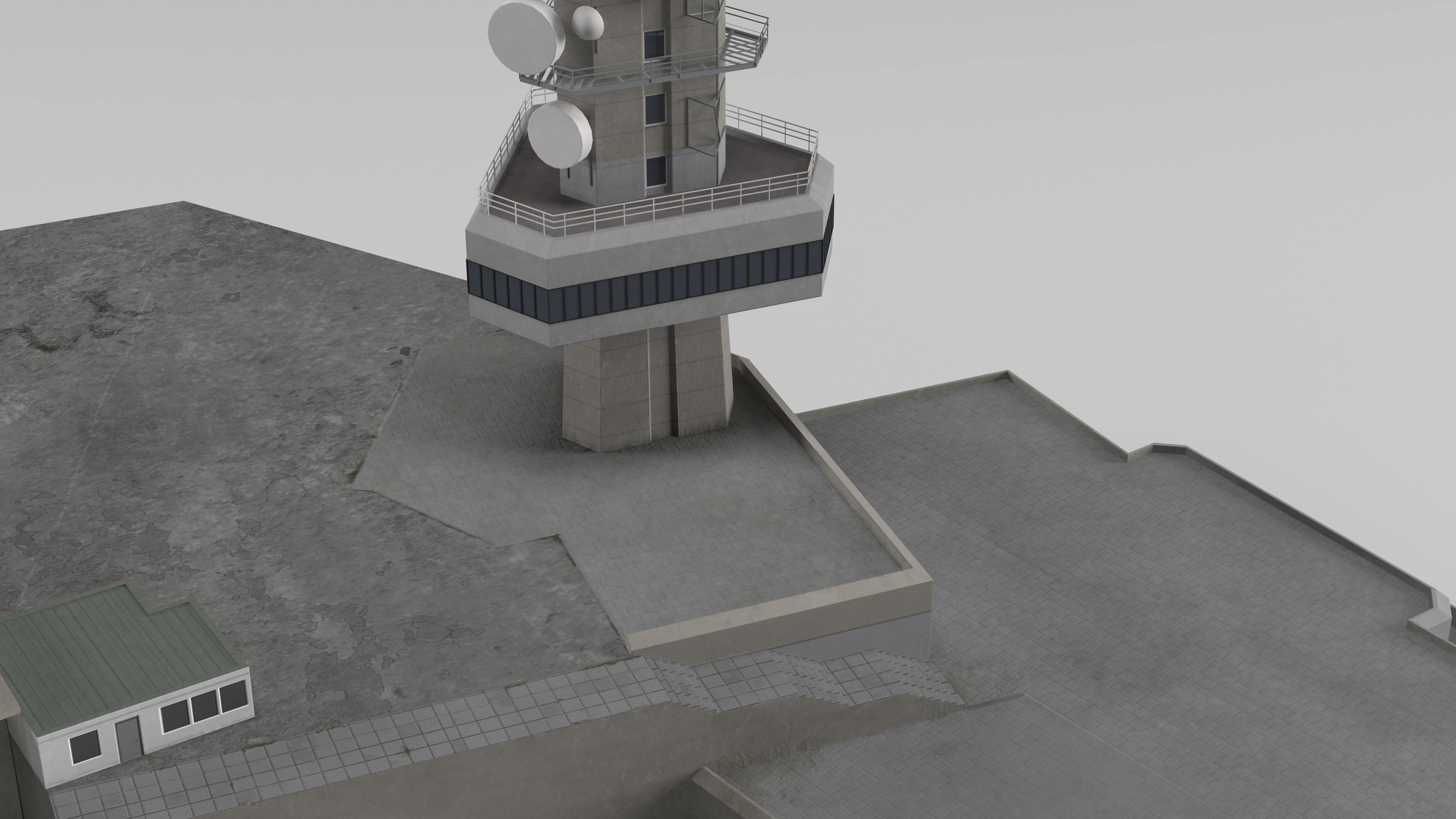 TV tower Kopitoto Vitosha Sofia Bulgaria Low-poly 3D model_4