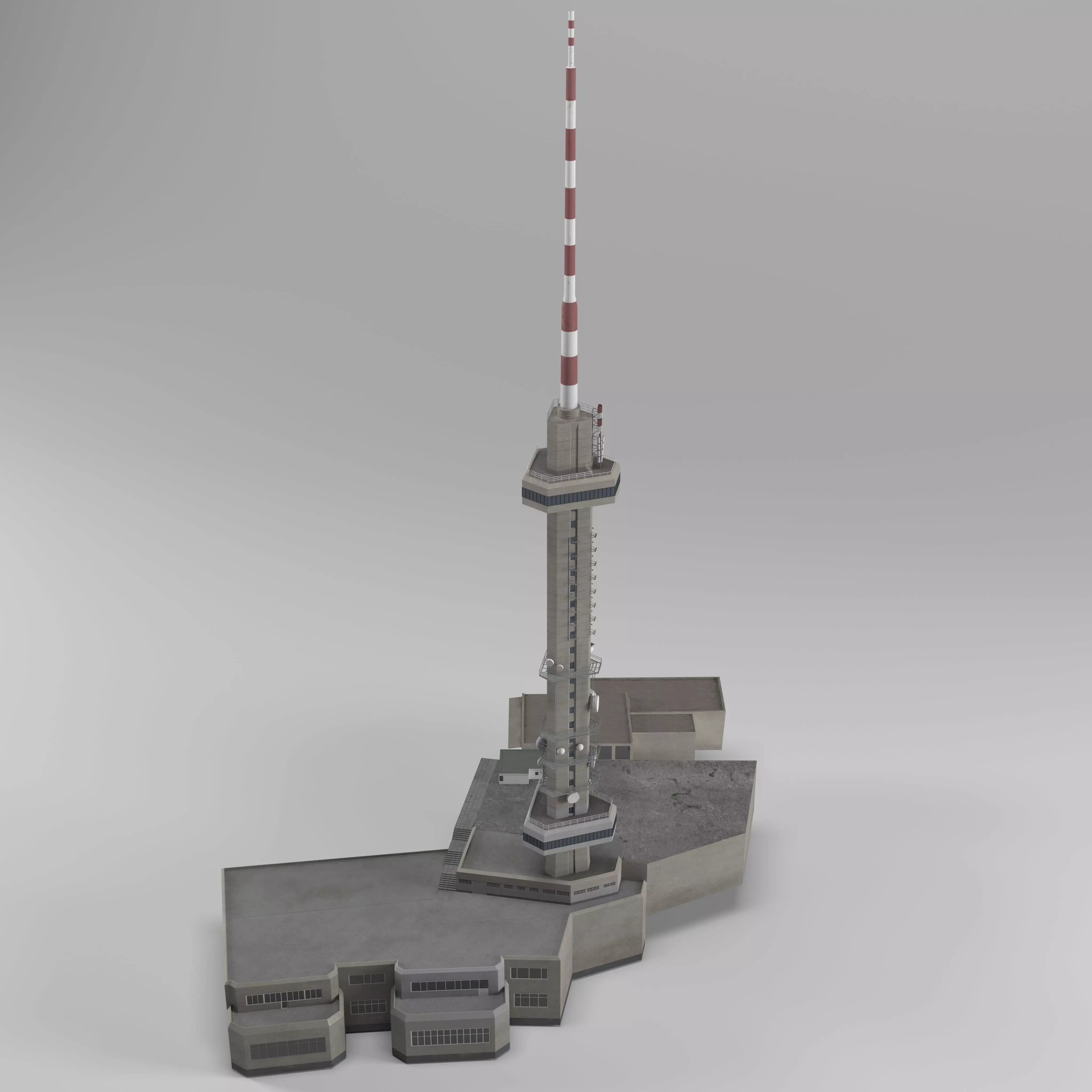 TV tower Kopitoto Vitosha Sofia Bulgaria Low-poly 3D model_0