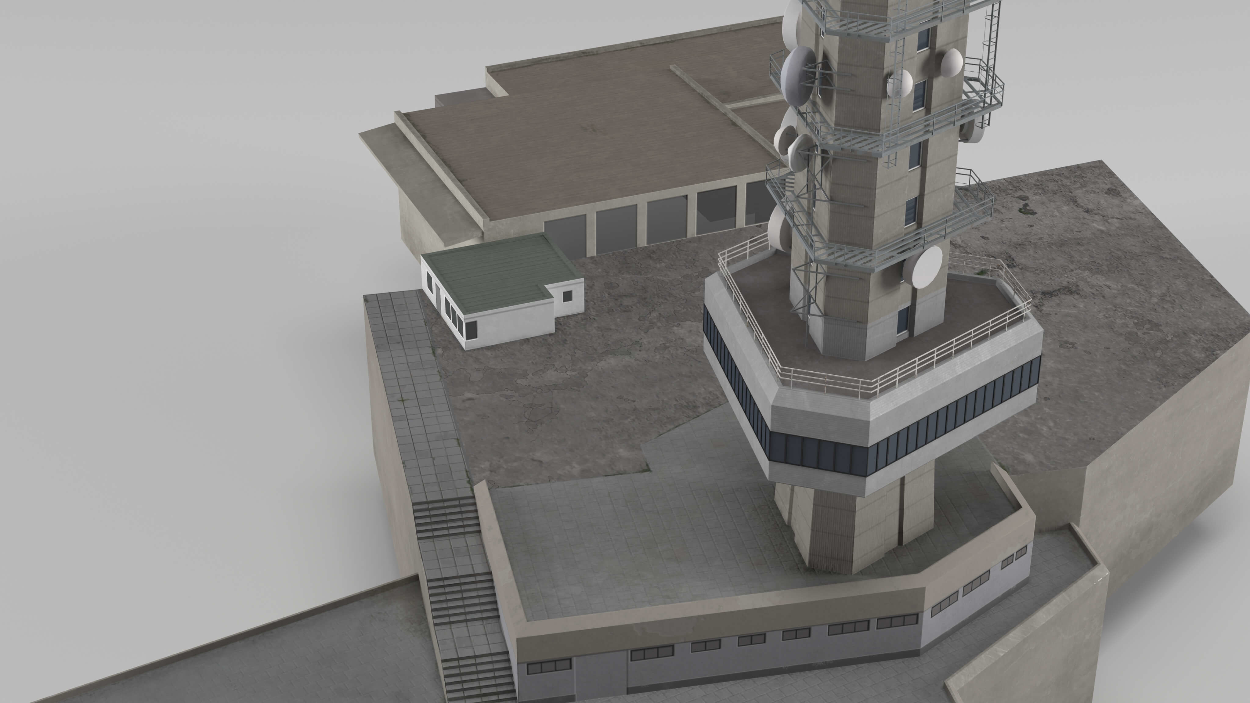 TV tower Kopitoto Vitosha Sofia Bulgaria Low-poly 3D model_7