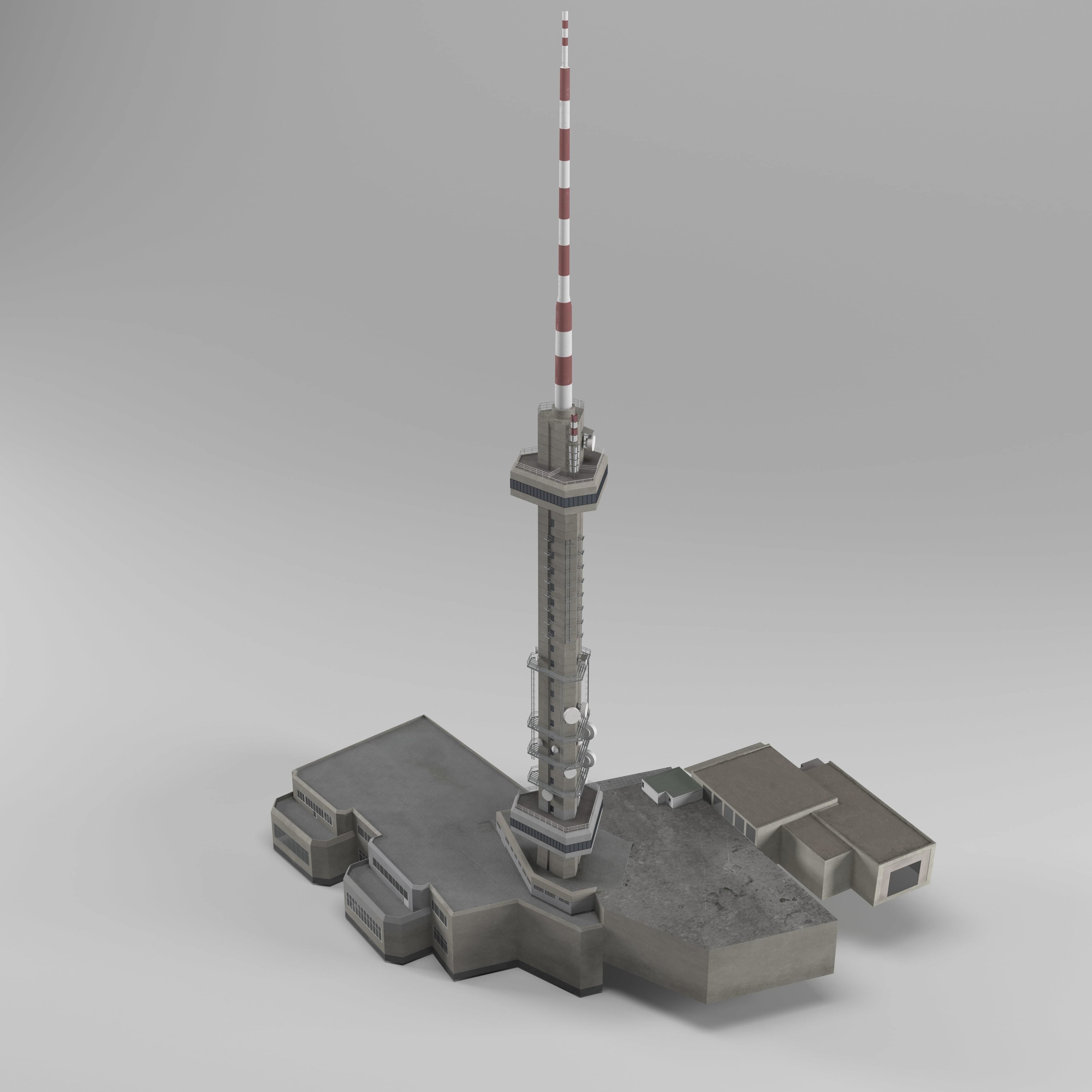 TV tower Kopitoto Vitosha Sofia Bulgaria Low-poly 3D model_1