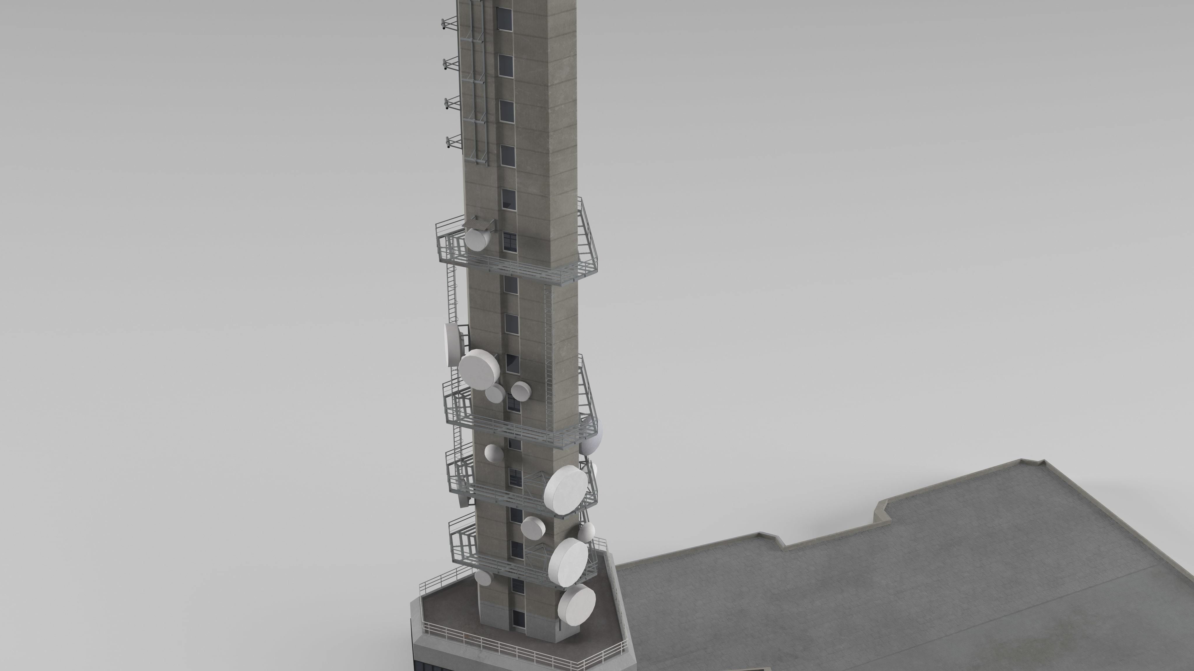 TV tower Kopitoto Vitosha Sofia Bulgaria Low-poly 3D model_6