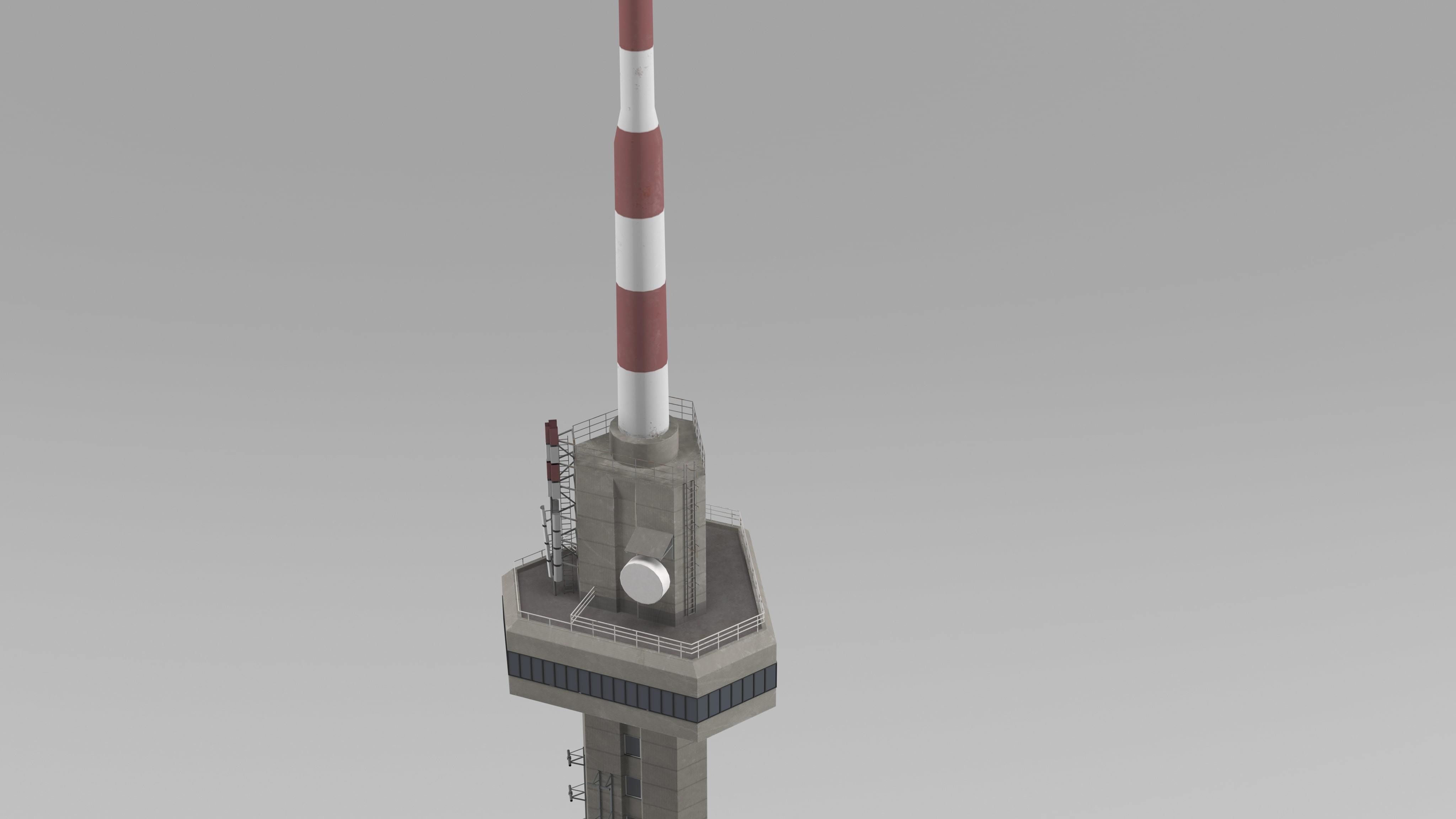 TV tower Kopitoto Vitosha Sofia Bulgaria Low-poly 3D model_5