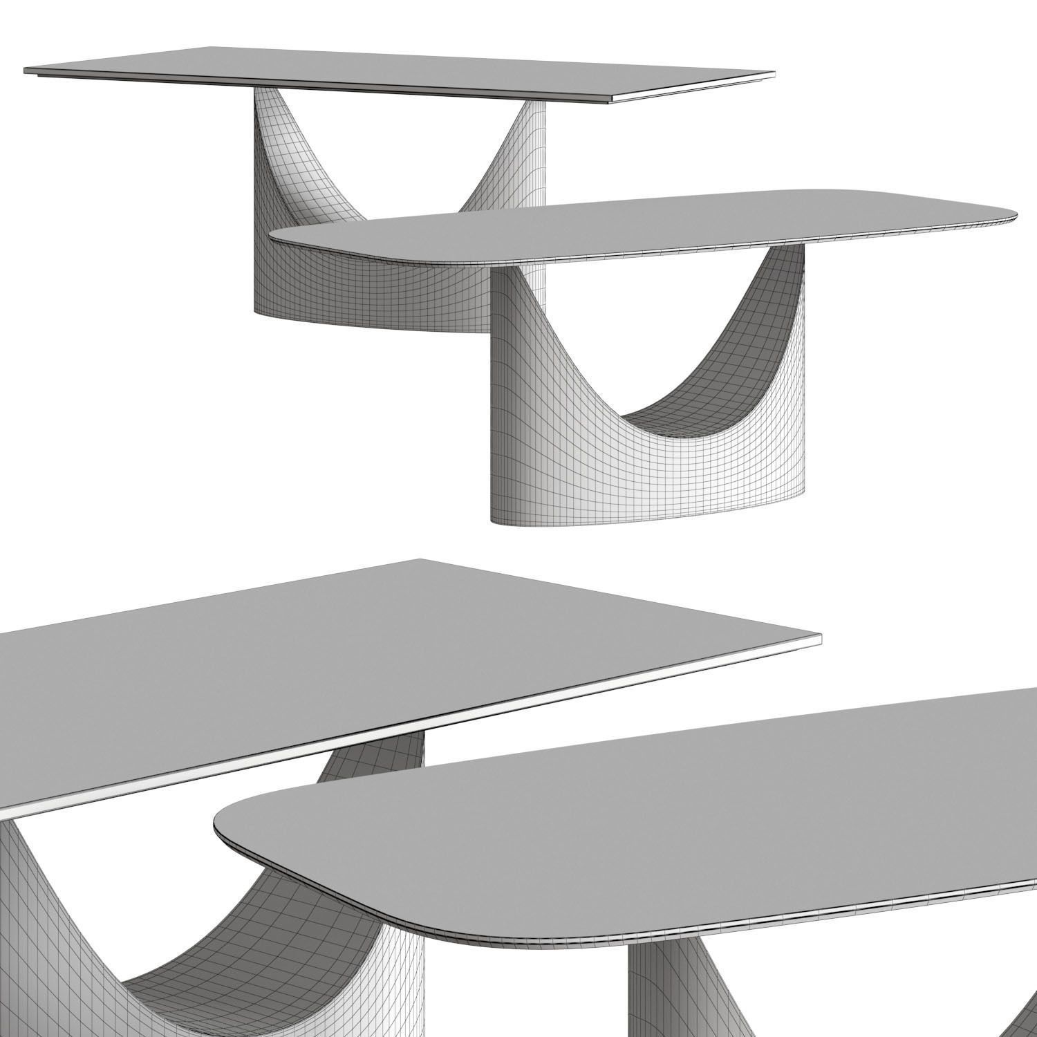 Lago U Dining Tables 3D model_1