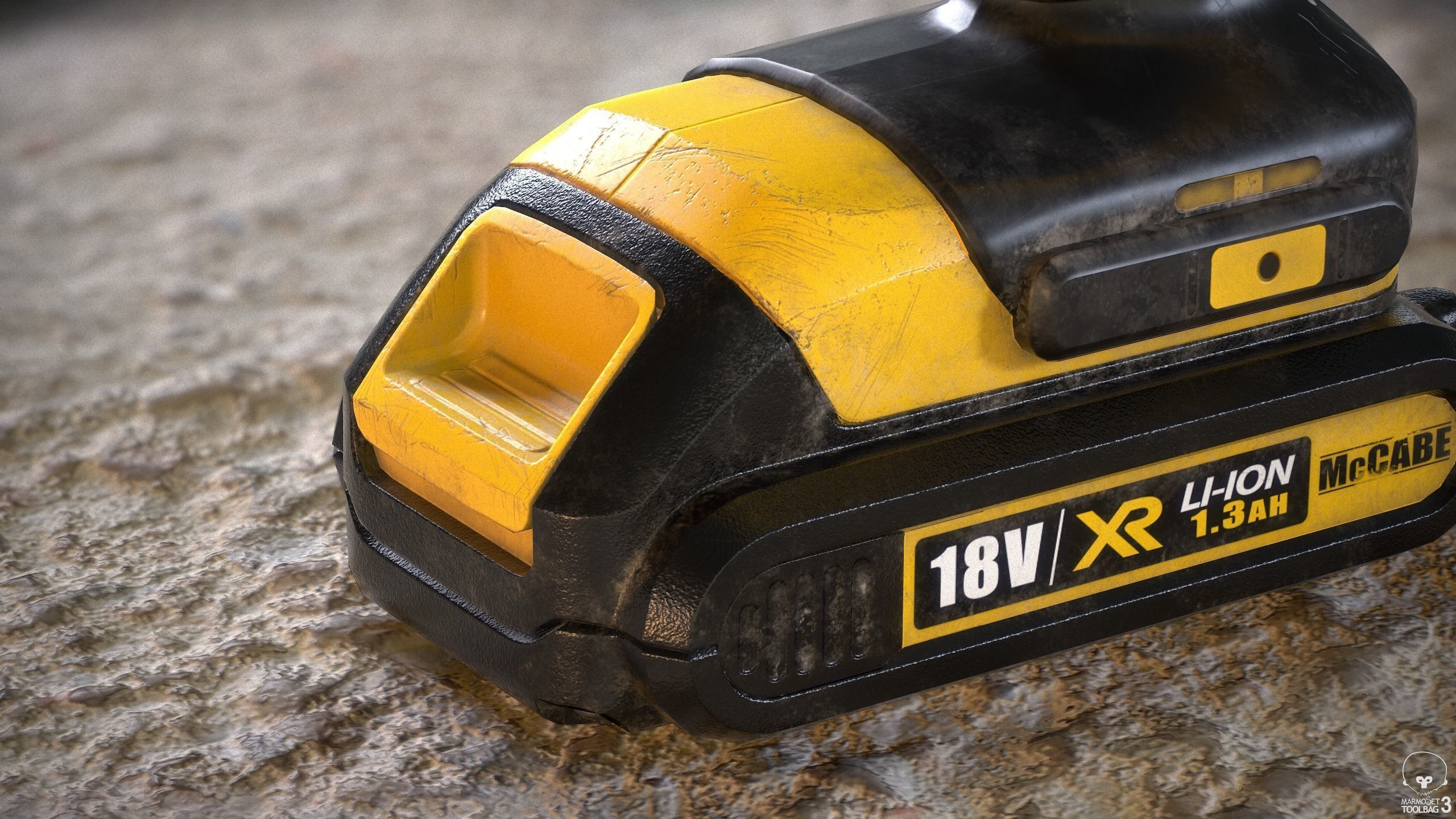 Handheld Cordless Drill Driver Low-poly 3D model_4