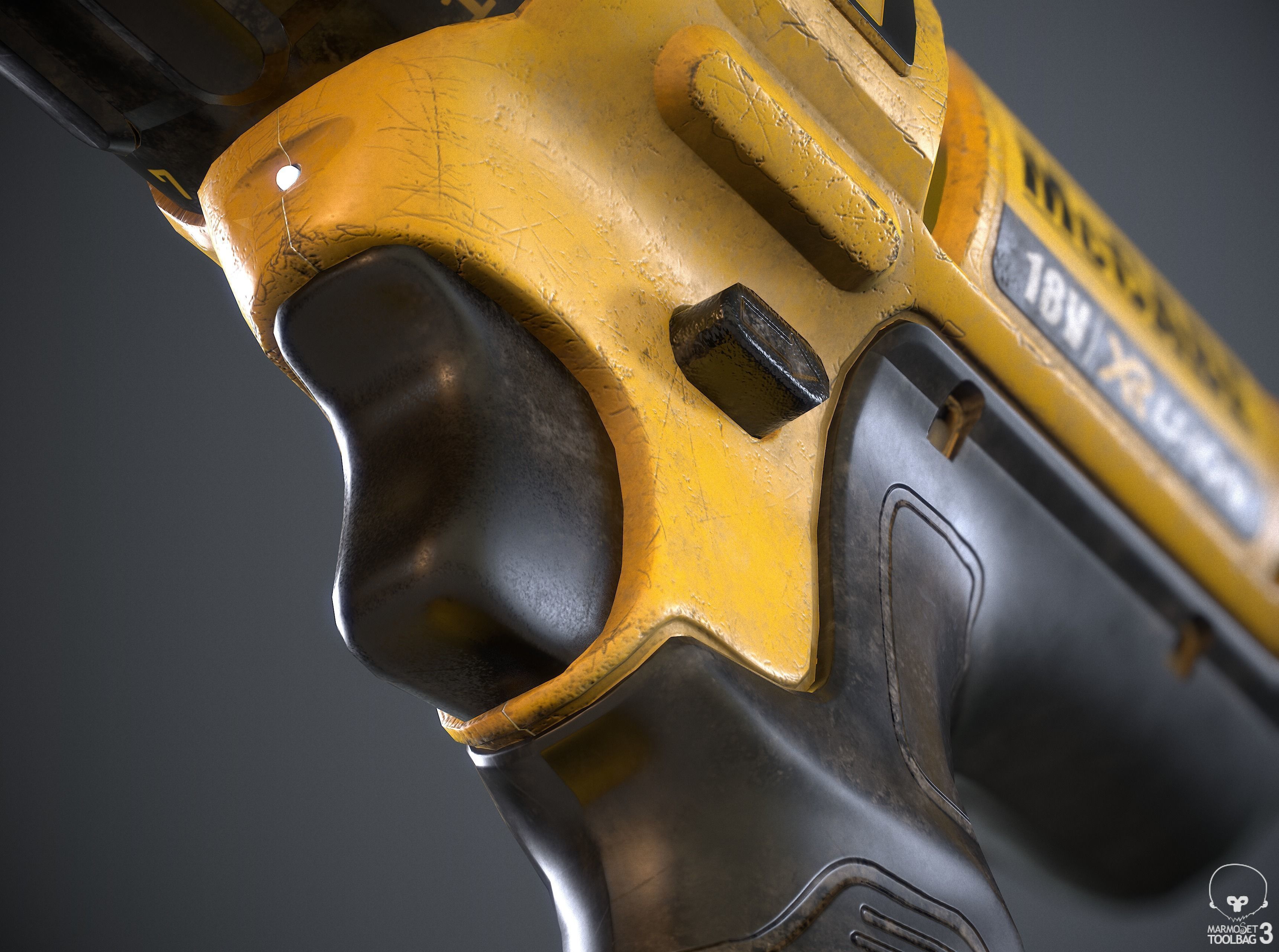 Handheld Cordless Drill Driver Low-poly 3D model_3