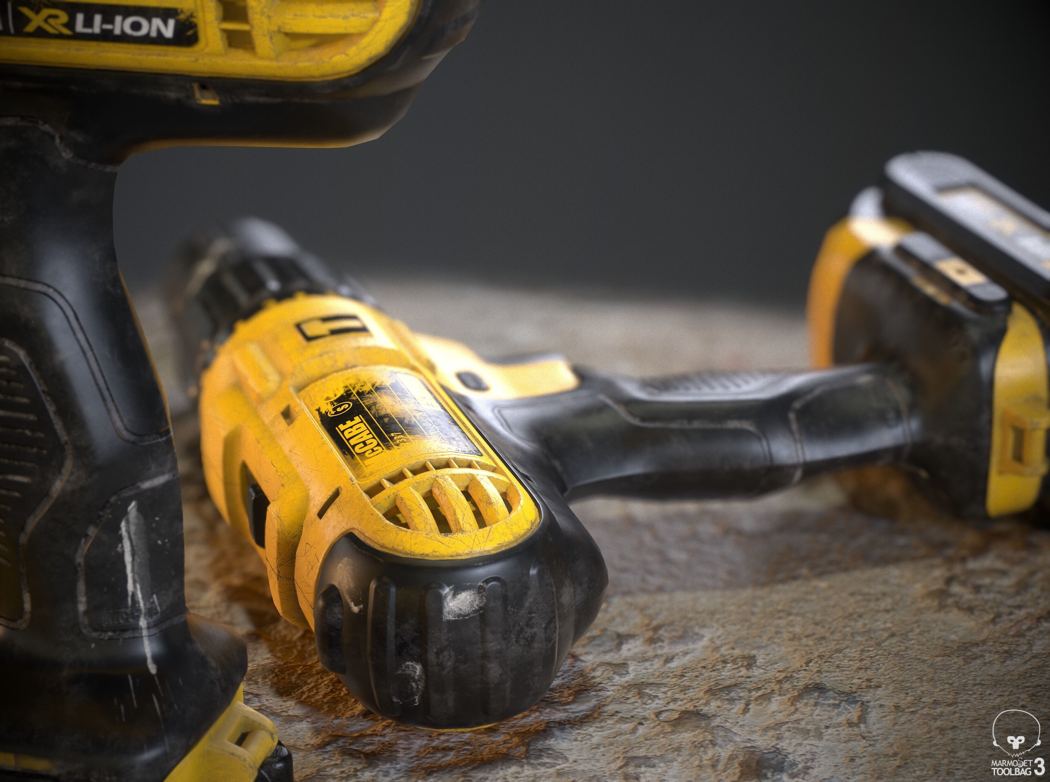 Handheld Cordless Drill Driver Low-poly 3D model_5