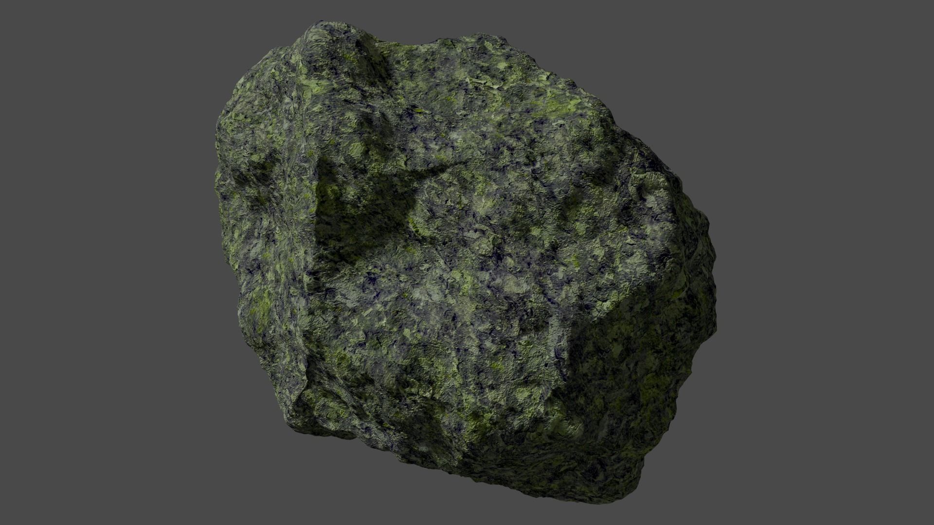 Mossy rock 3D model_1