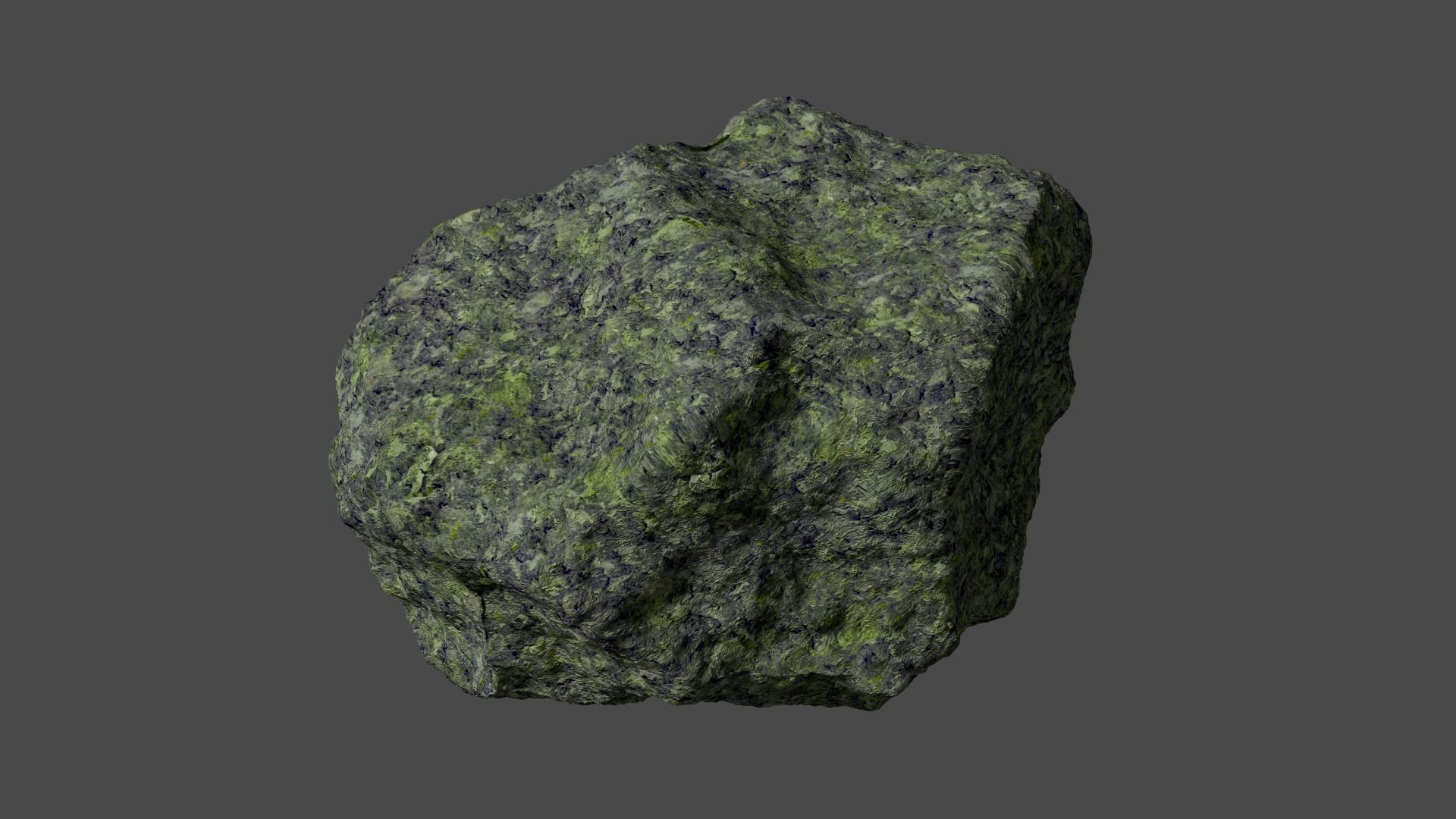 Mossy rock 3D model_0